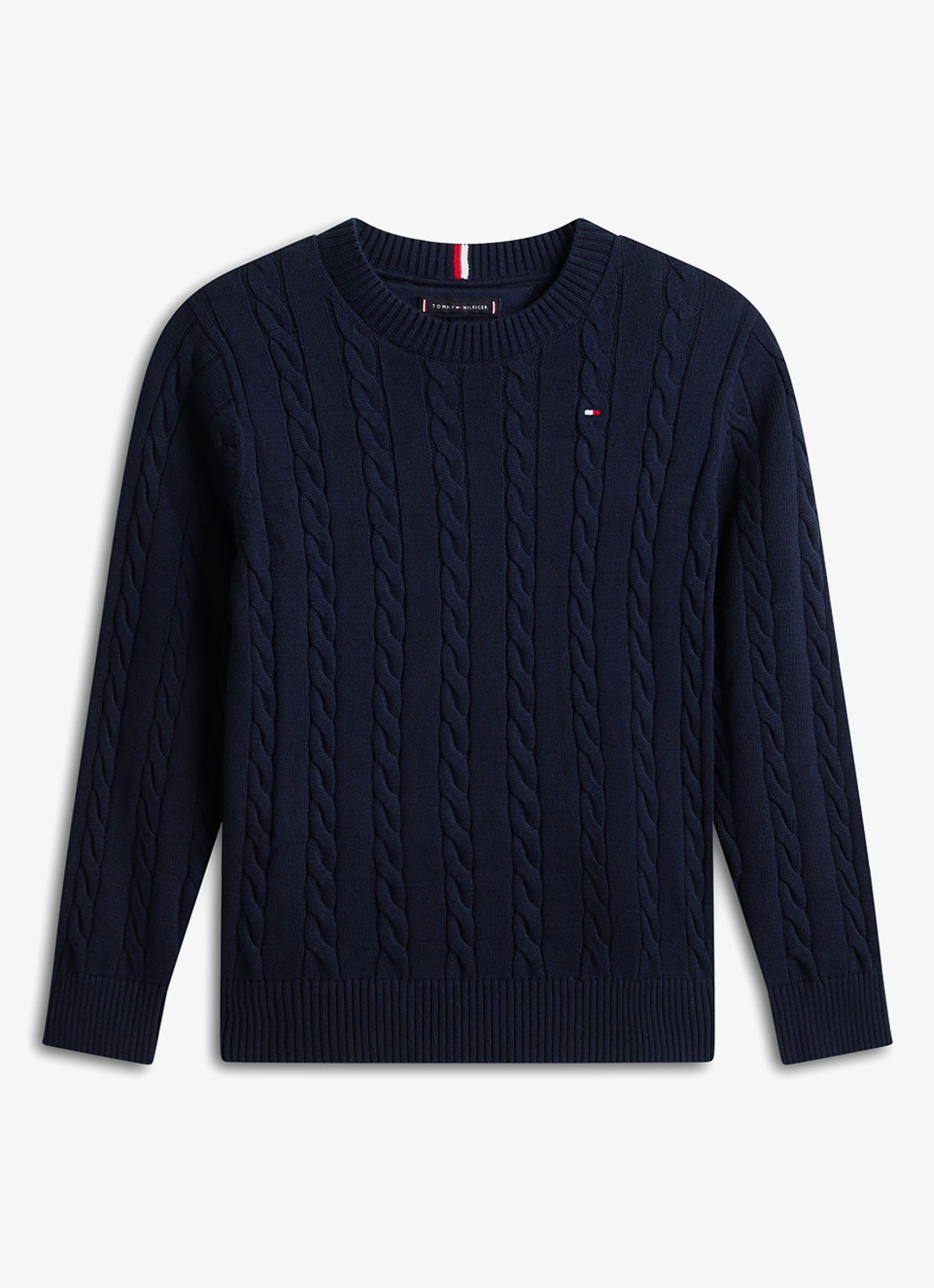 Tommy Hilfiger Essential Cable Knit Jumper - voorkant 3 dark blue-c1g