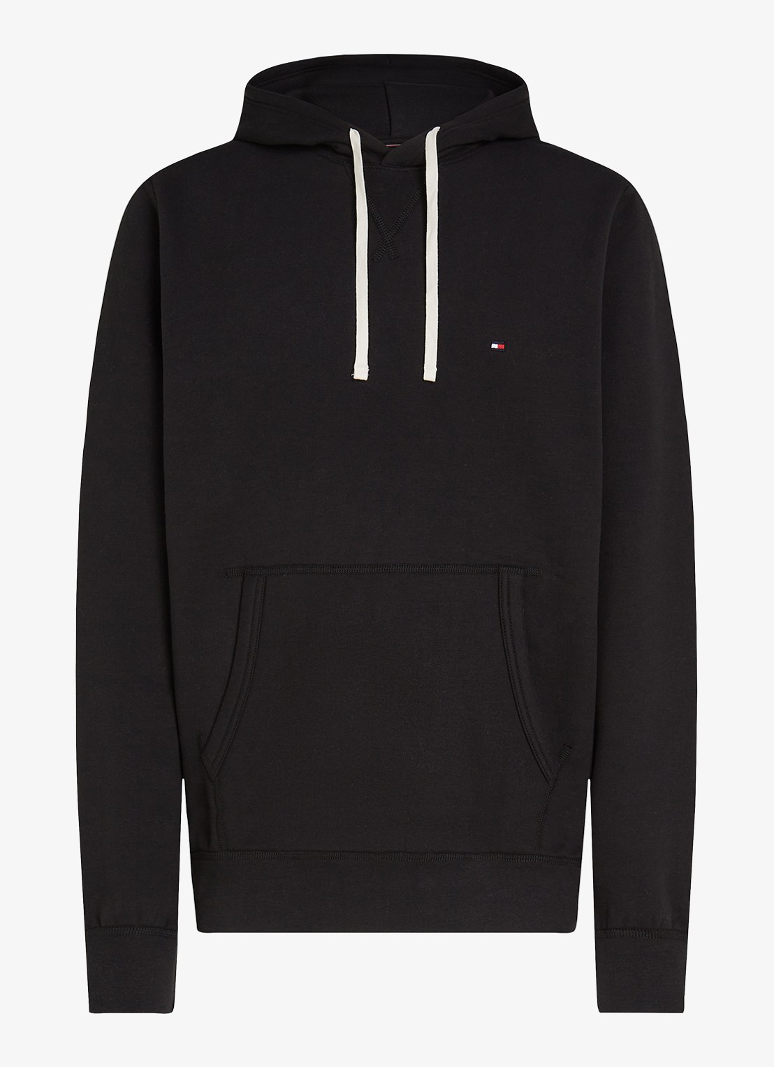 Tommy Hilfiger Essential hoodie met logoborduring - voorkant zwart
