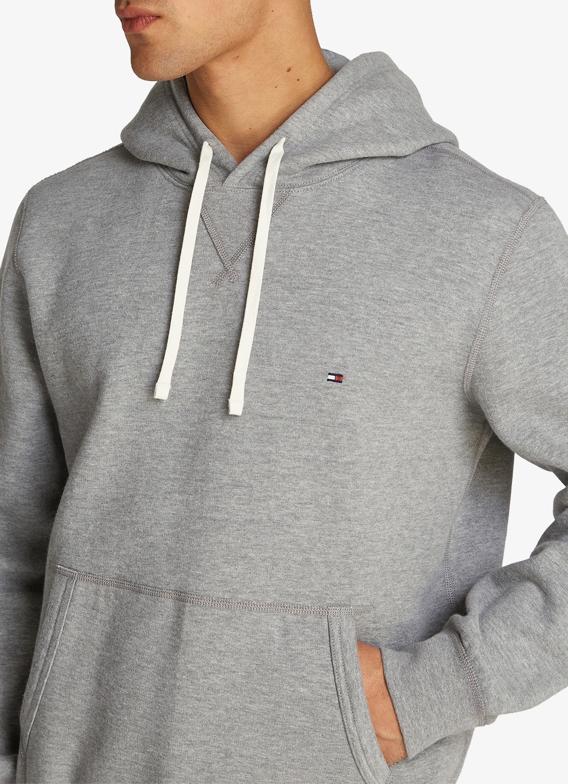 Tommy Hilfiger Essential hoodie met logoborduring - detail 3 grijsmele