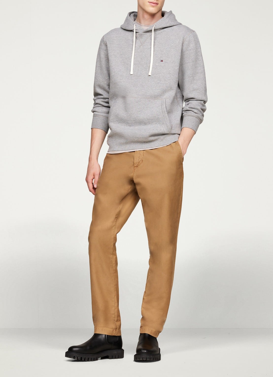 Tommy Hilfiger Essential hoodie met logoborduring - detail 4 grijsmele