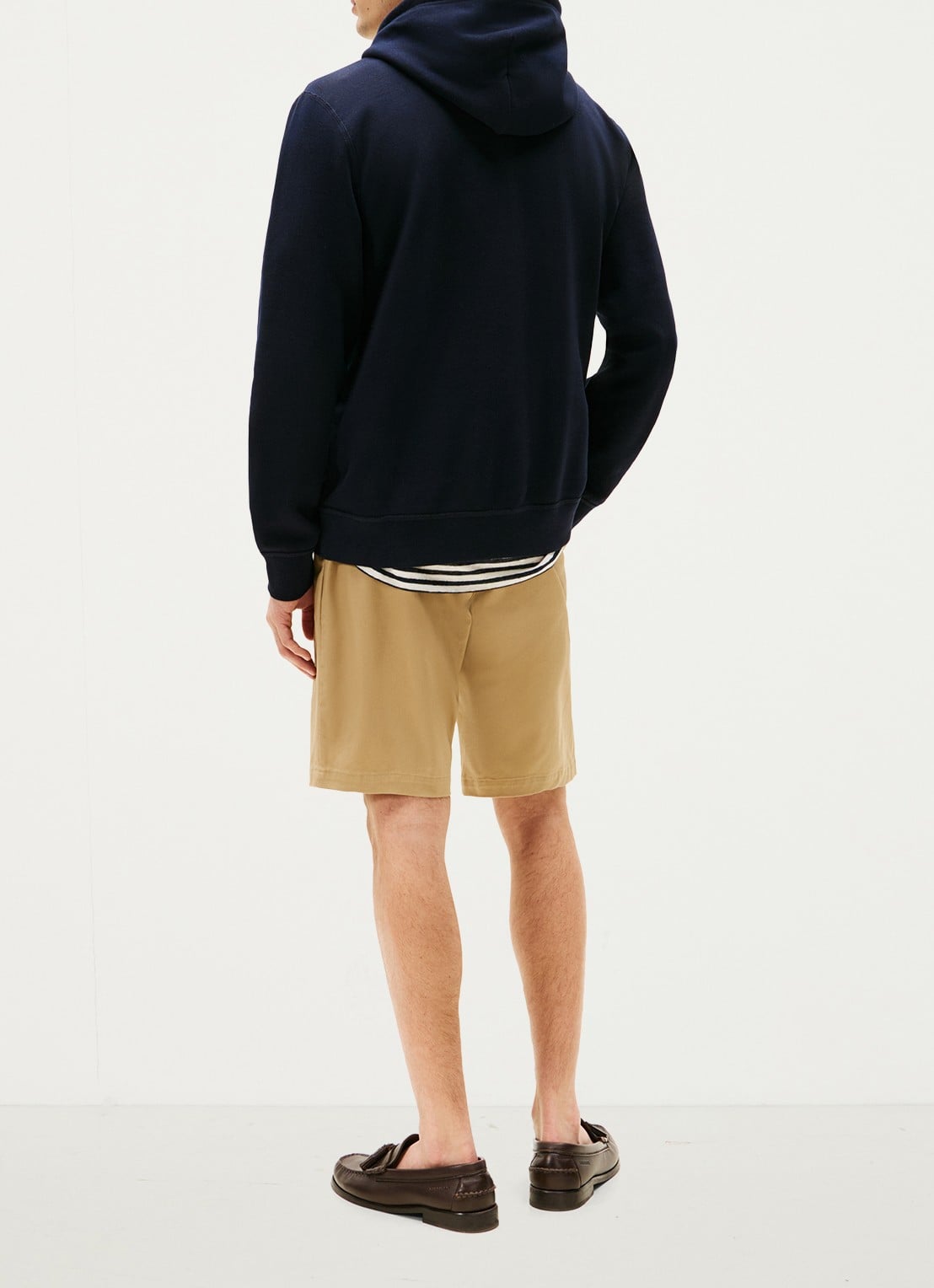 Tommy Hilfiger Essential hoodie met logoborduring - achterkant donkerblauw