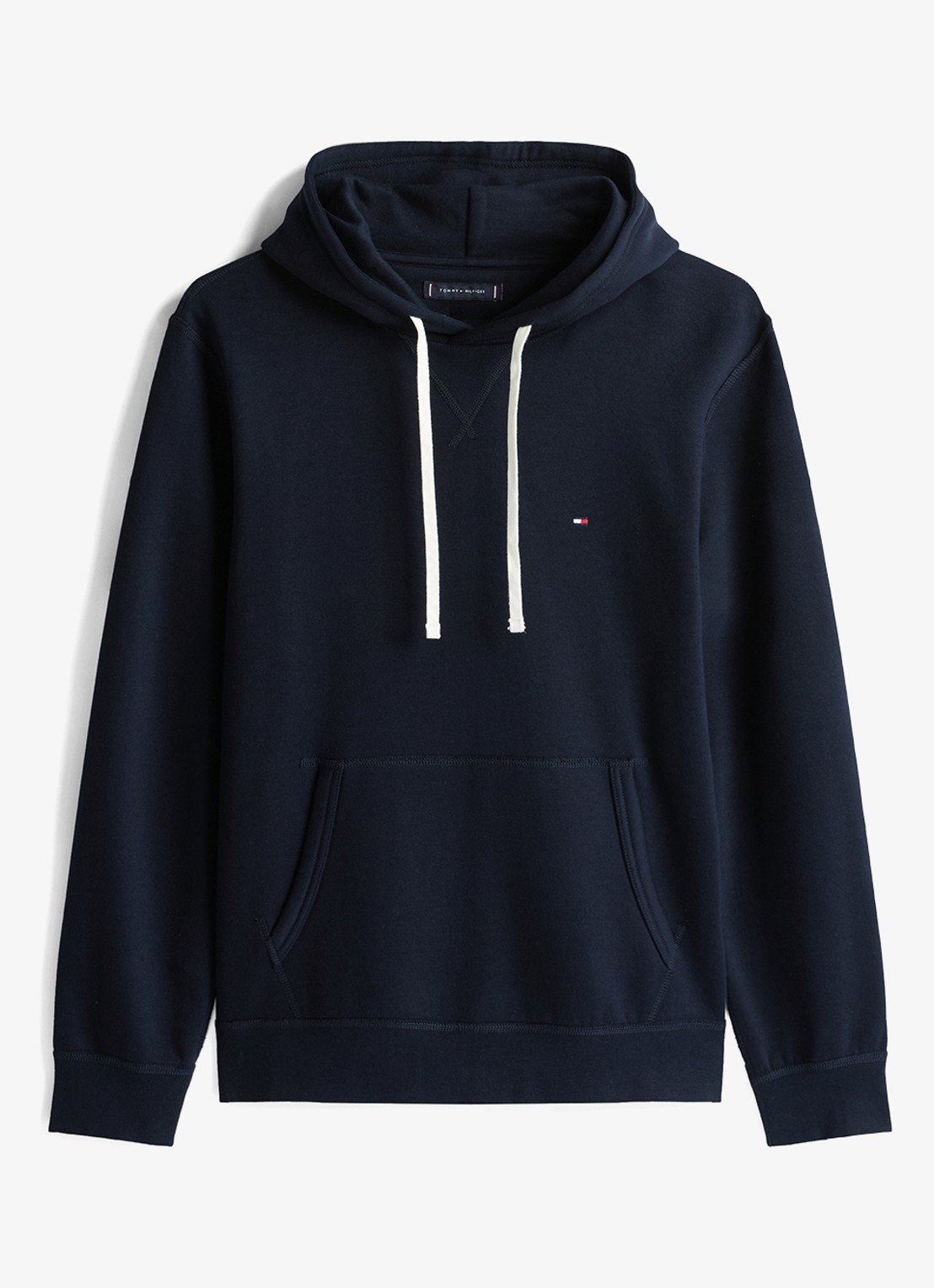 Tommy Hilfiger Essential hoodie met logoborduring - voorkant 2 donkerblauw