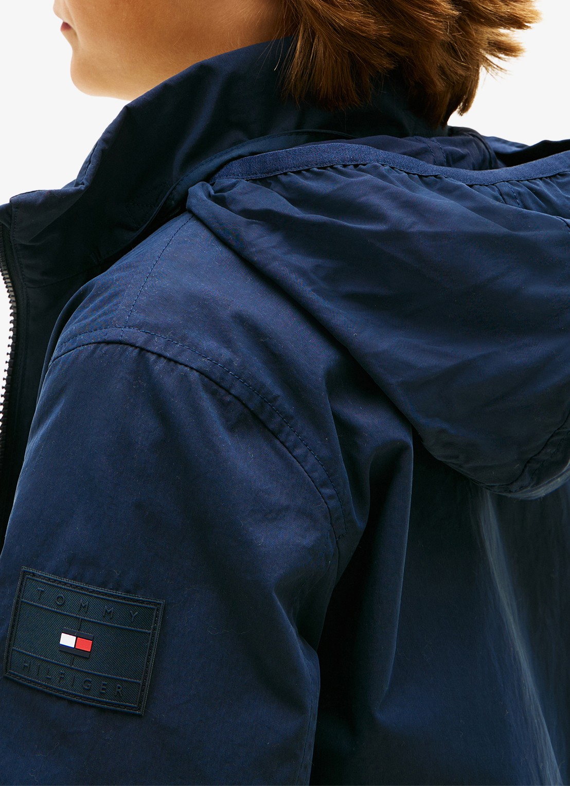 Tommy Hilfiger Essential jack met steekzakken - detail 4 donkerblauw