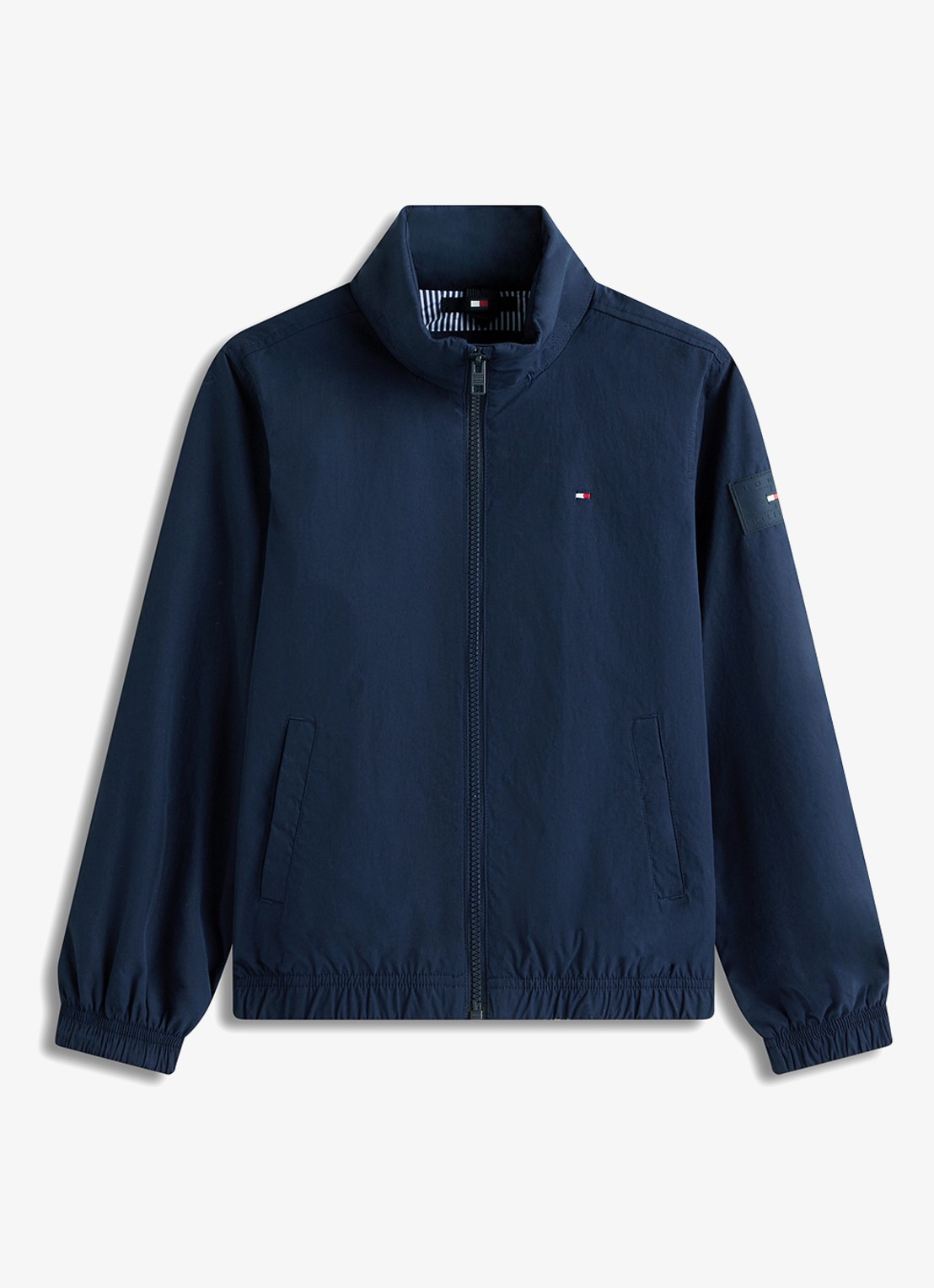 Tommy Hilfiger Essential jack met steekzakken - voorkant donkerblauw