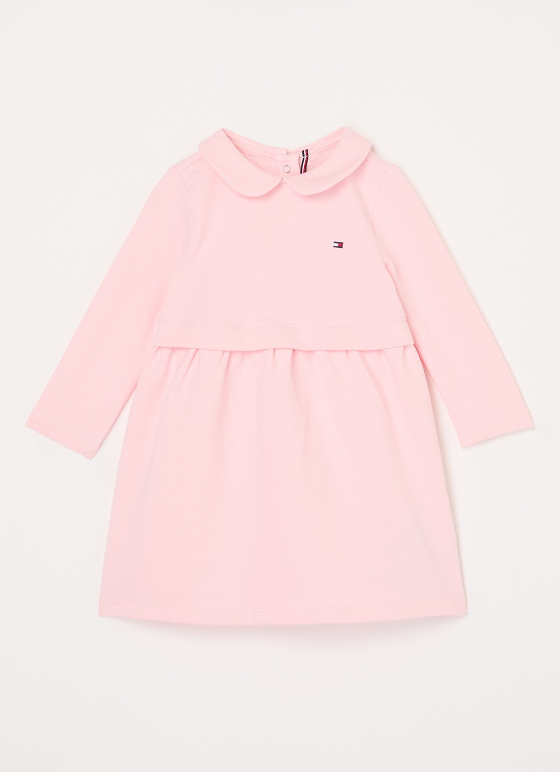 Tommy Hilfiger Essential jurk met lange mouwen - voorkant 2 roze