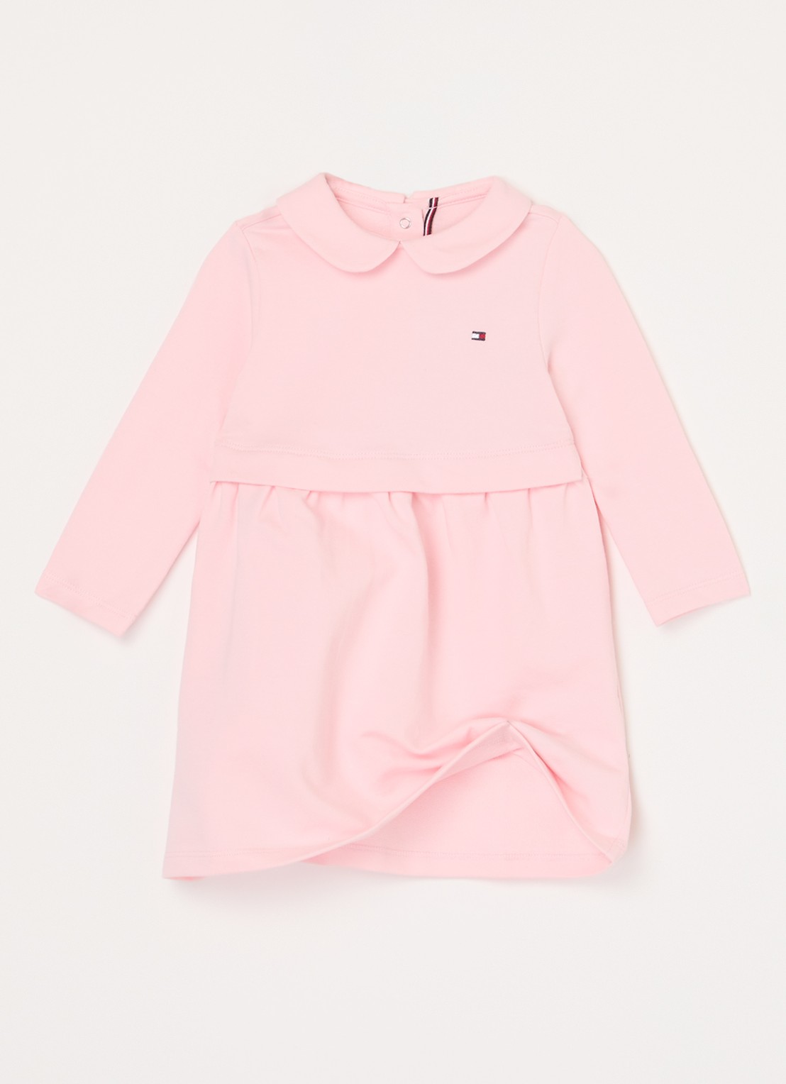 Tommy Hilfiger Essential jurk met lange mouwen - voorkant 3 roze