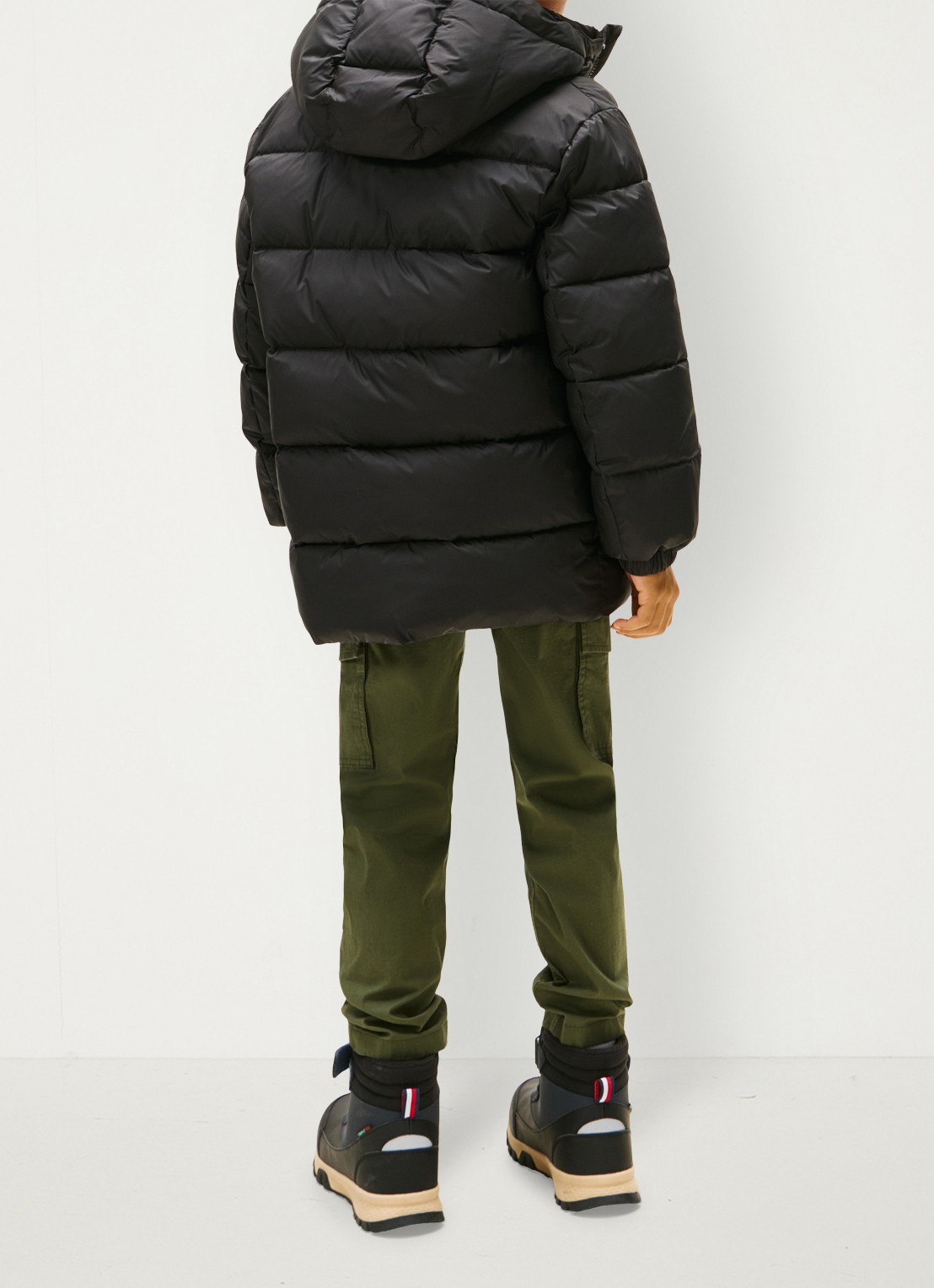 Tommy Hilfiger Essential parka met capuchon - achterkant 3 zwart