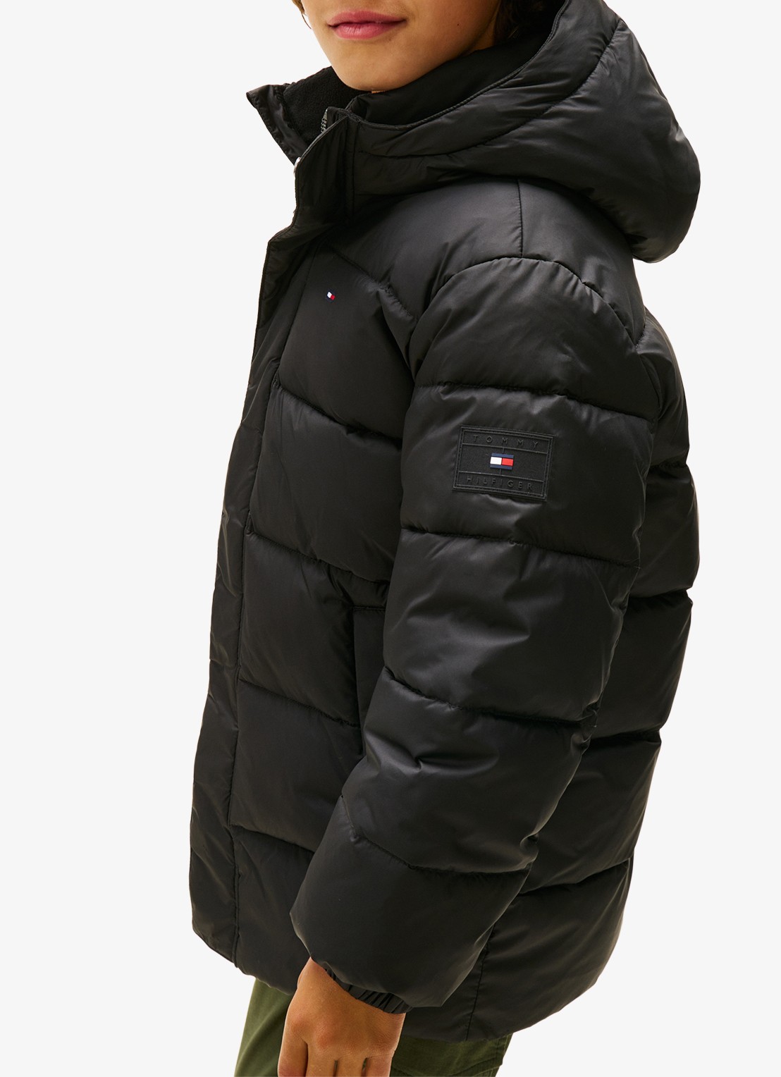 Tommy Hilfiger Essential parka met capuchon - detail zwart