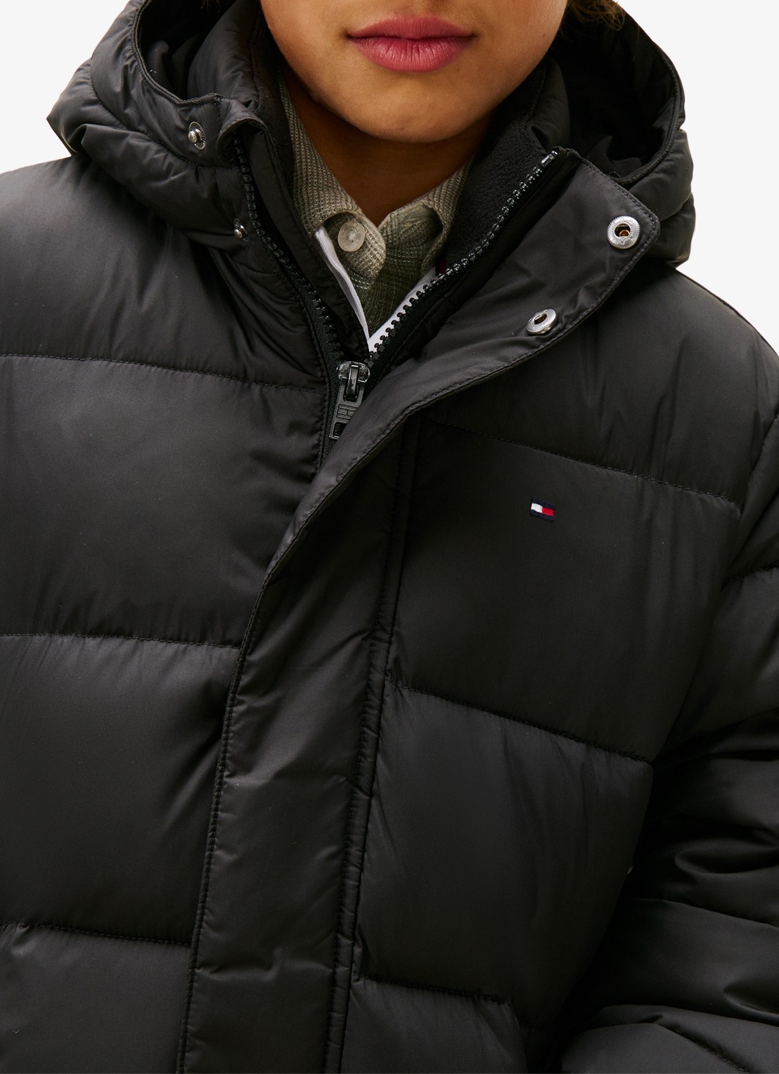 Tommy Hilfiger Essential parka met capuchon - detail 2 zwart