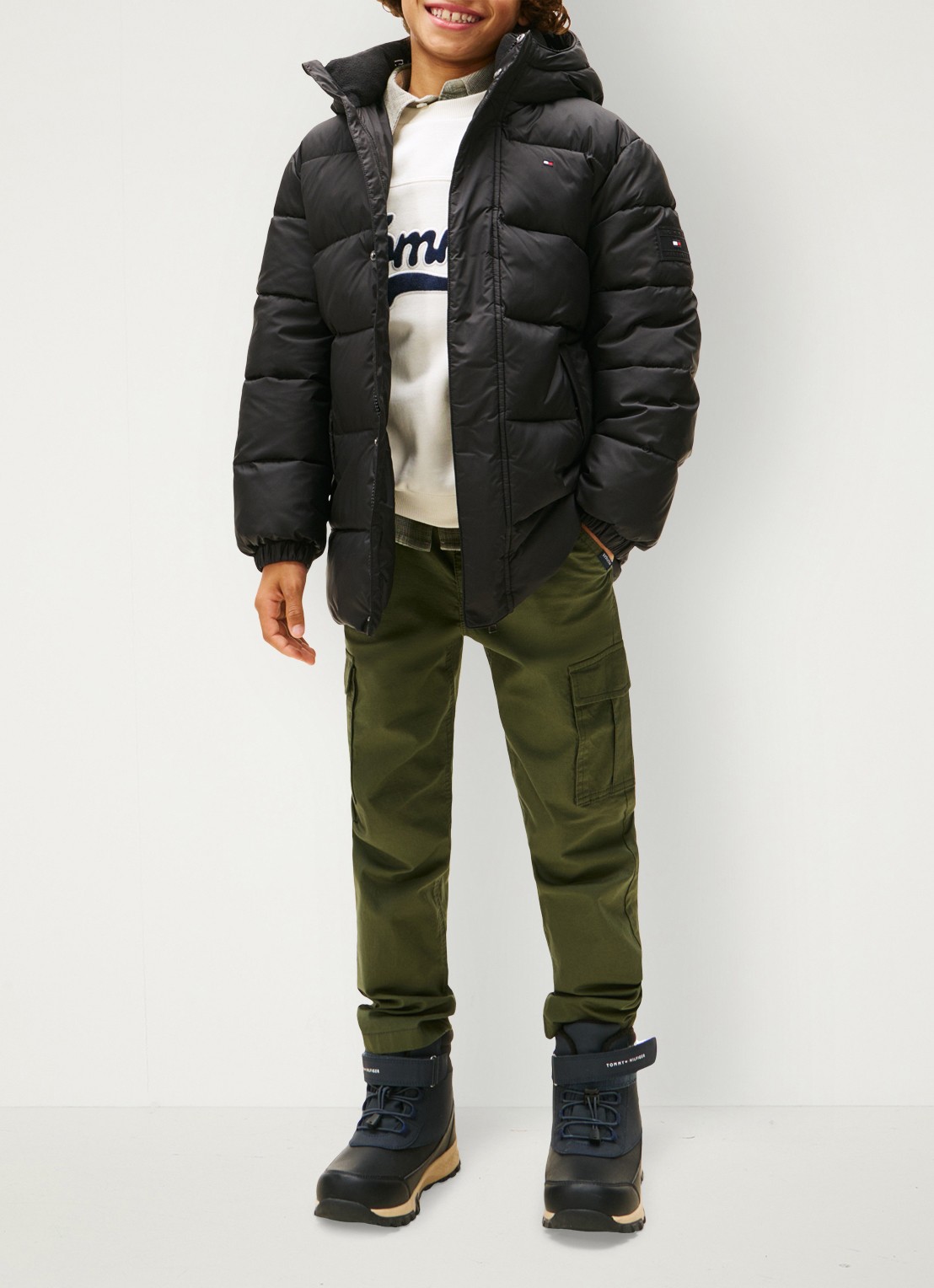 Tommy Hilfiger Essential parka met capuchon - voorkant 5 zwart