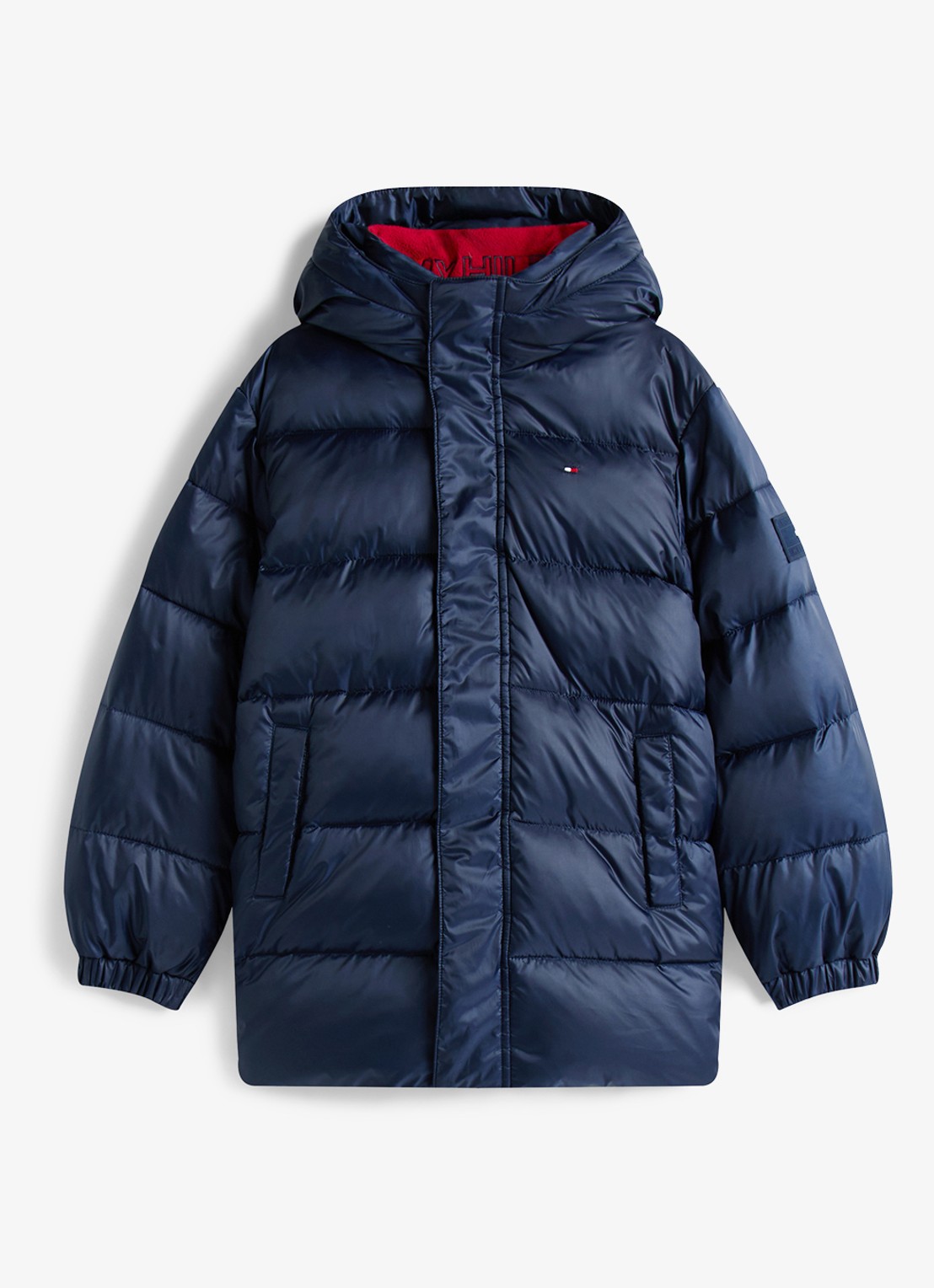 Tommy Hilfiger Essential parka met capuchon - voorkant dark blue-c1g