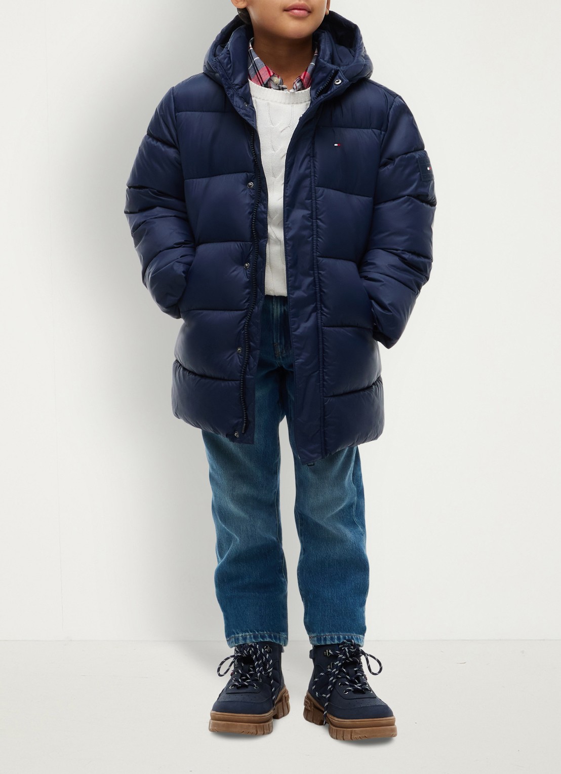 Tommy Hilfiger Essential parka met capuchon - voorkant 2 dark blue-c1g