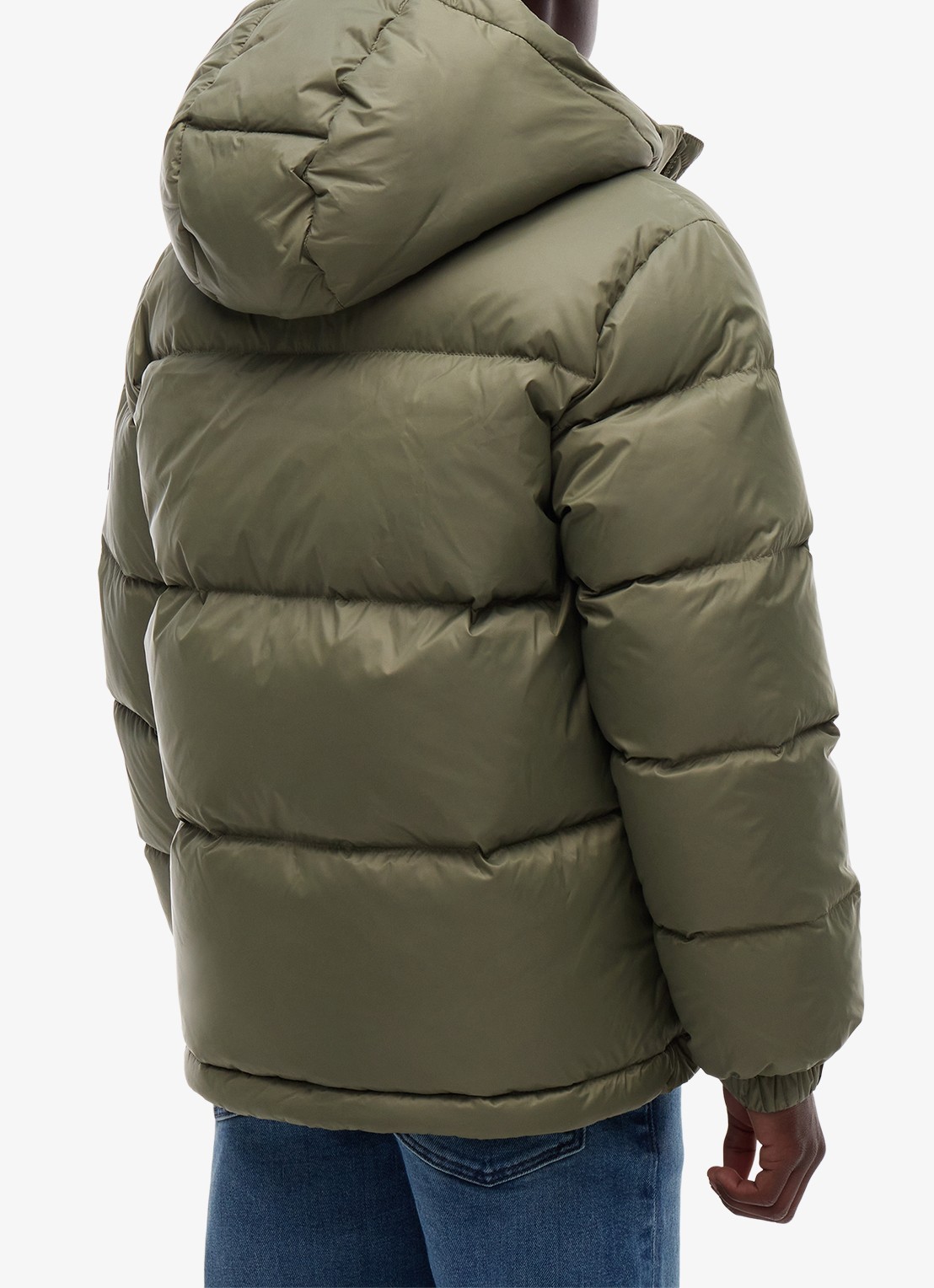 Tommy Hilfiger Essential puffer jas met capuchon - achterkant 2 ghost fern-pli