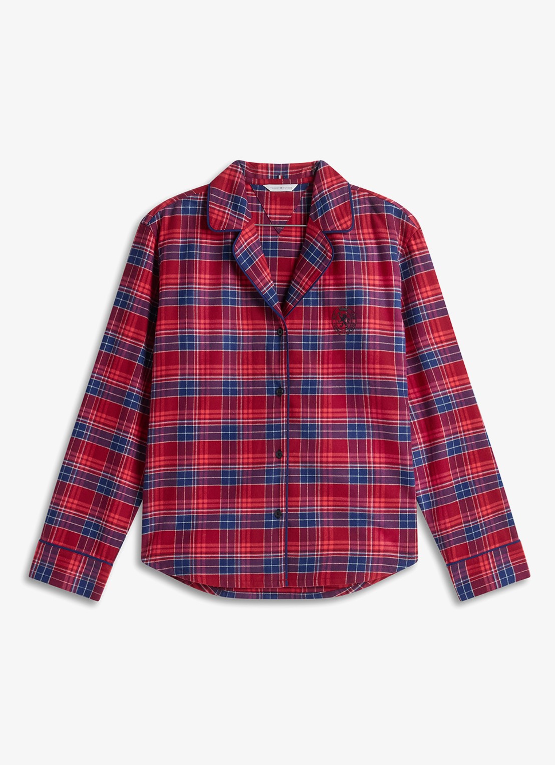 Tommy Hilfiger Essential pyjamaset met ruitdessin  - voorkant 4 rood