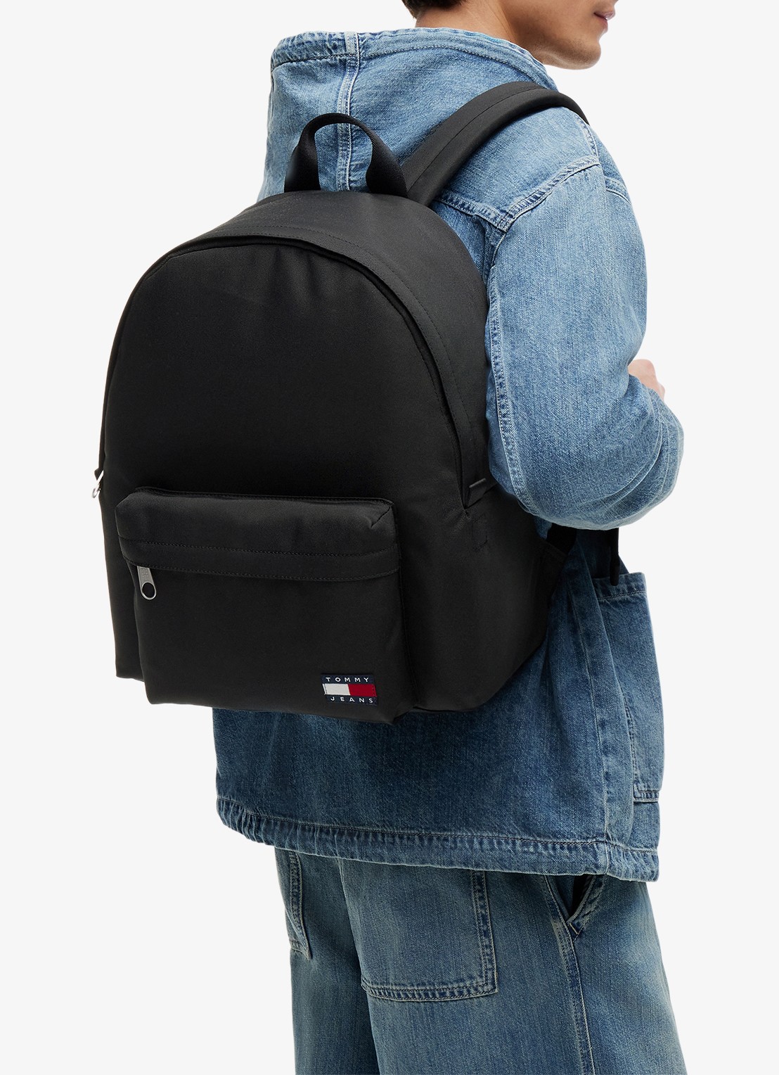 Tommy Hilfiger Essential rugzak met logo - voorkant 3 black-bds / zwart