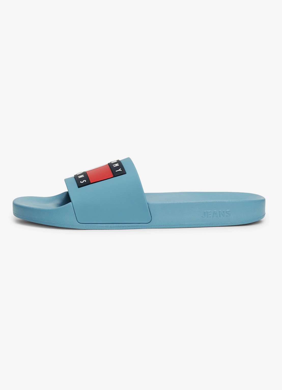 Tommy Hilfiger Essential slipper met logo - detail 4 lichtblauw