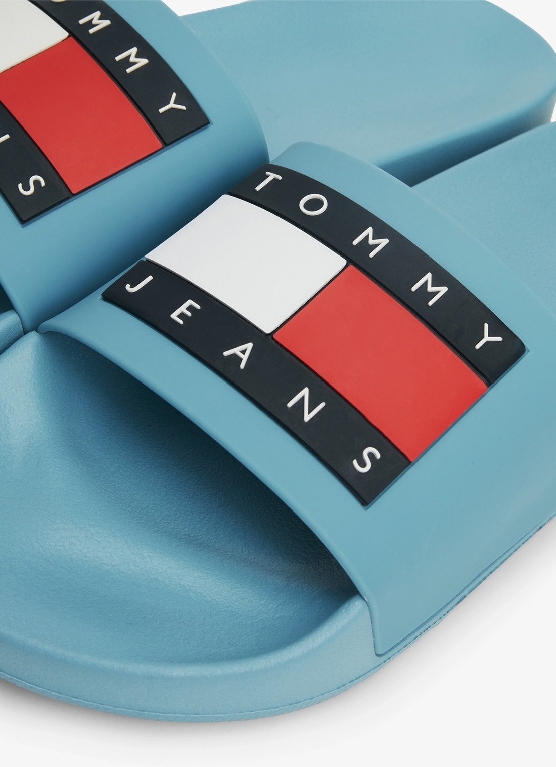Tommy Hilfiger Essential slipper met logo - detail 5 lichtblauw