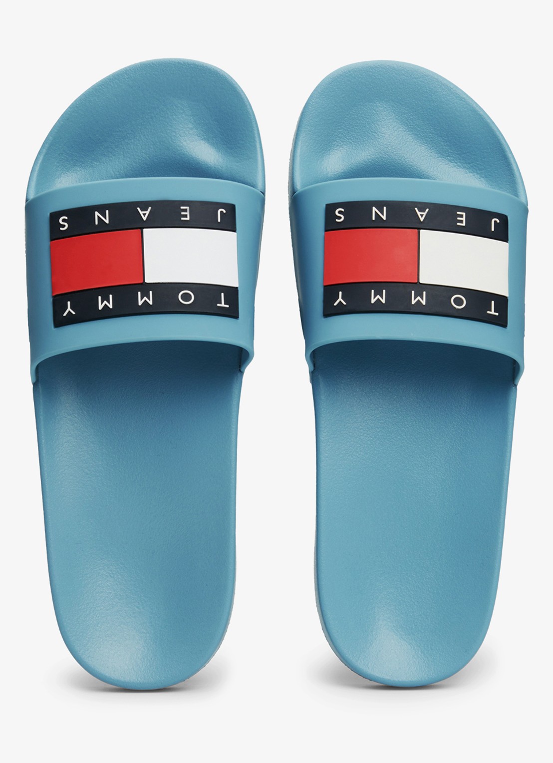Tommy Hilfiger Essential slipper met logo - detail 6 lichtblauw