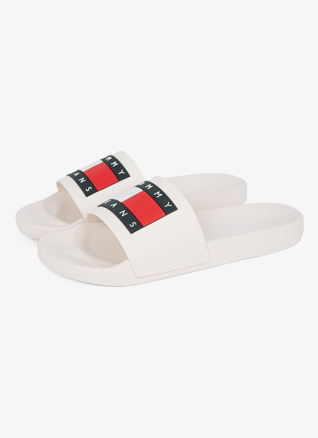 Tommy Hilfiger Essential slipper met logo - detail 3 beige