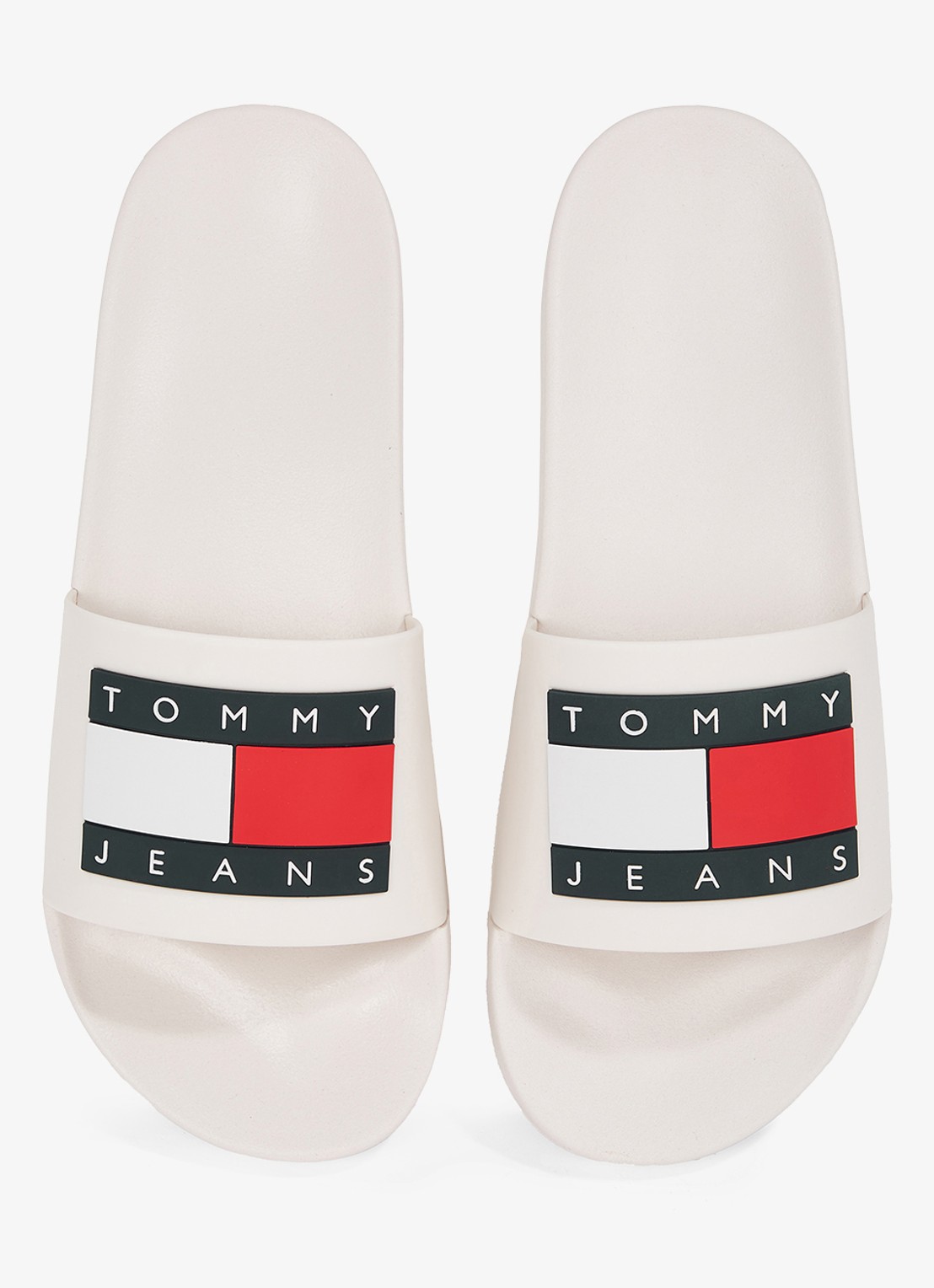 Tommy Hilfiger Essential slipper met logo - detail 4 beige