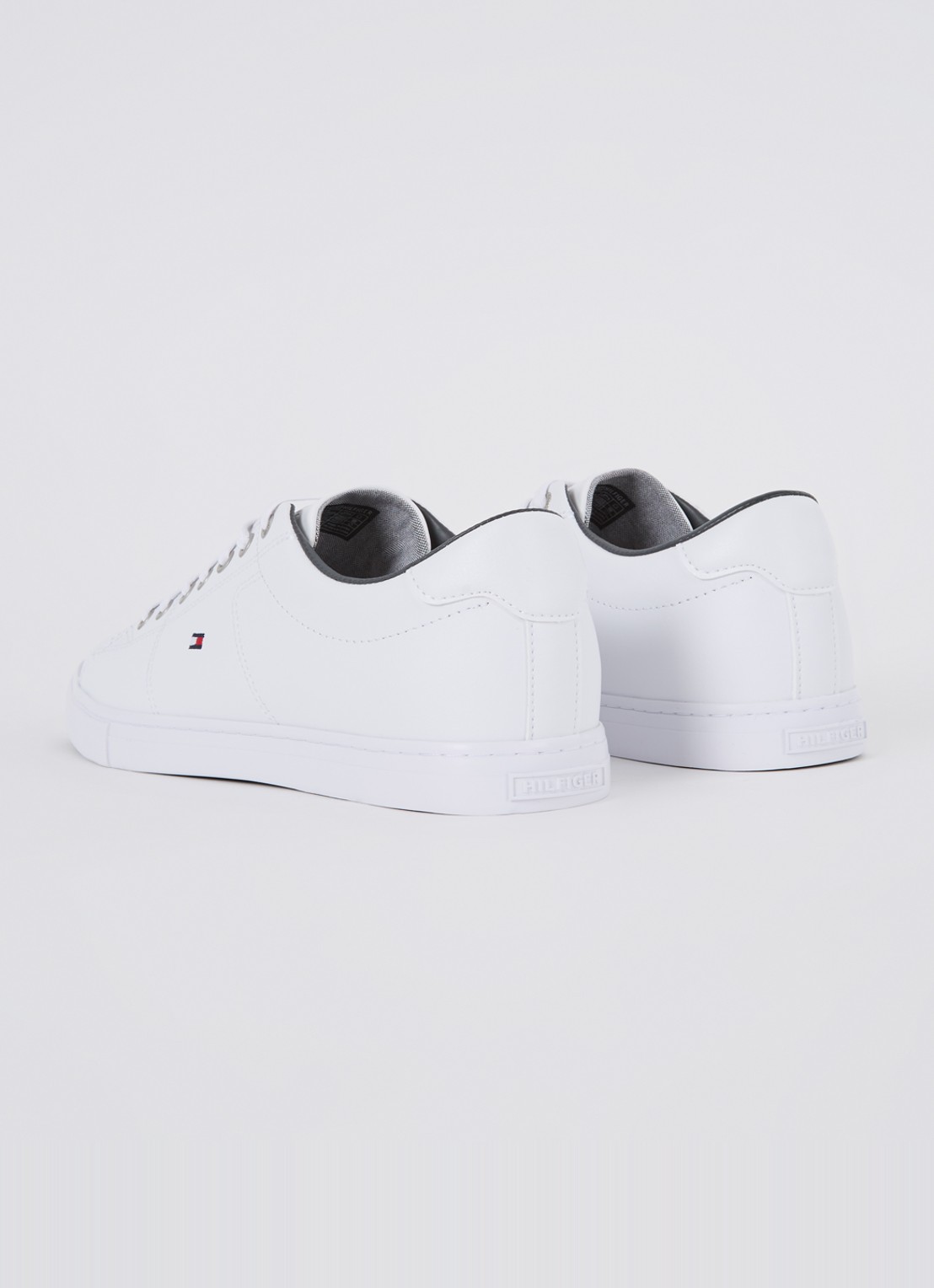 Tommy Hilfiger Essential sneaker van leer - achterkant 5 wit
