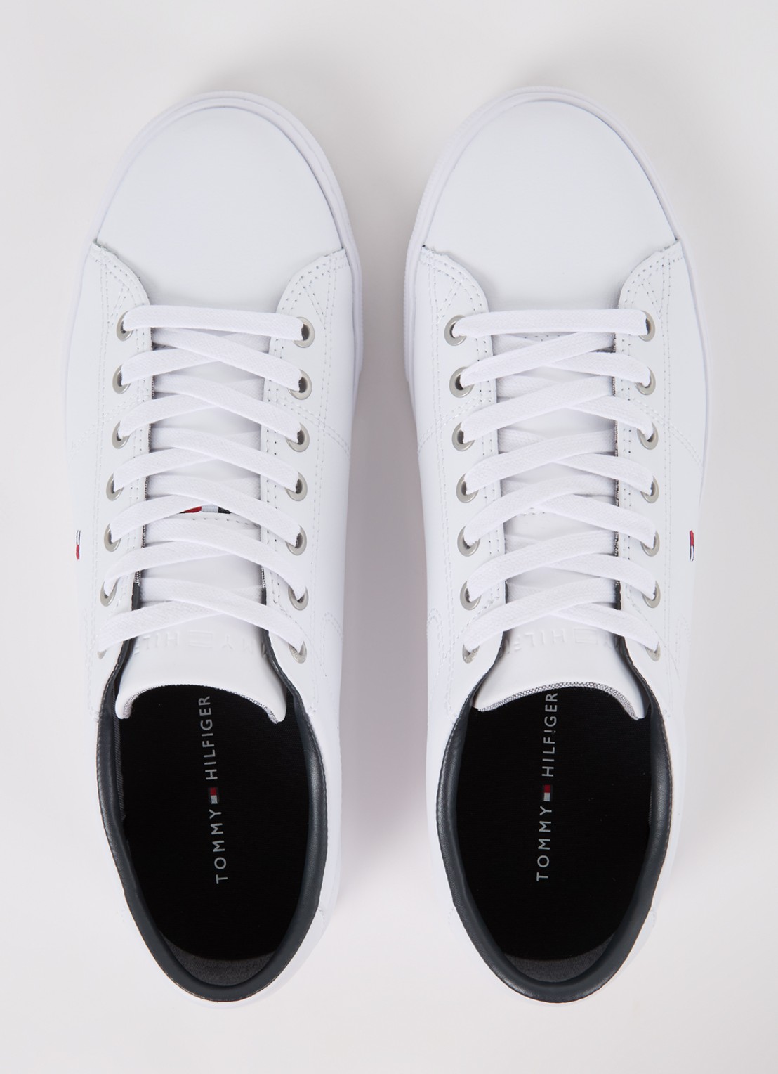 Tommy Hilfiger Essential sneaker van leer - detail 3 wit