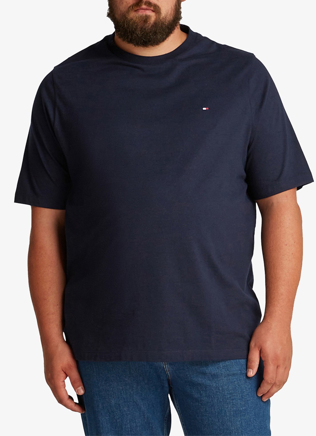Tommy Hilfiger Essential T-shirt met ronde hals - detail donkerblauw