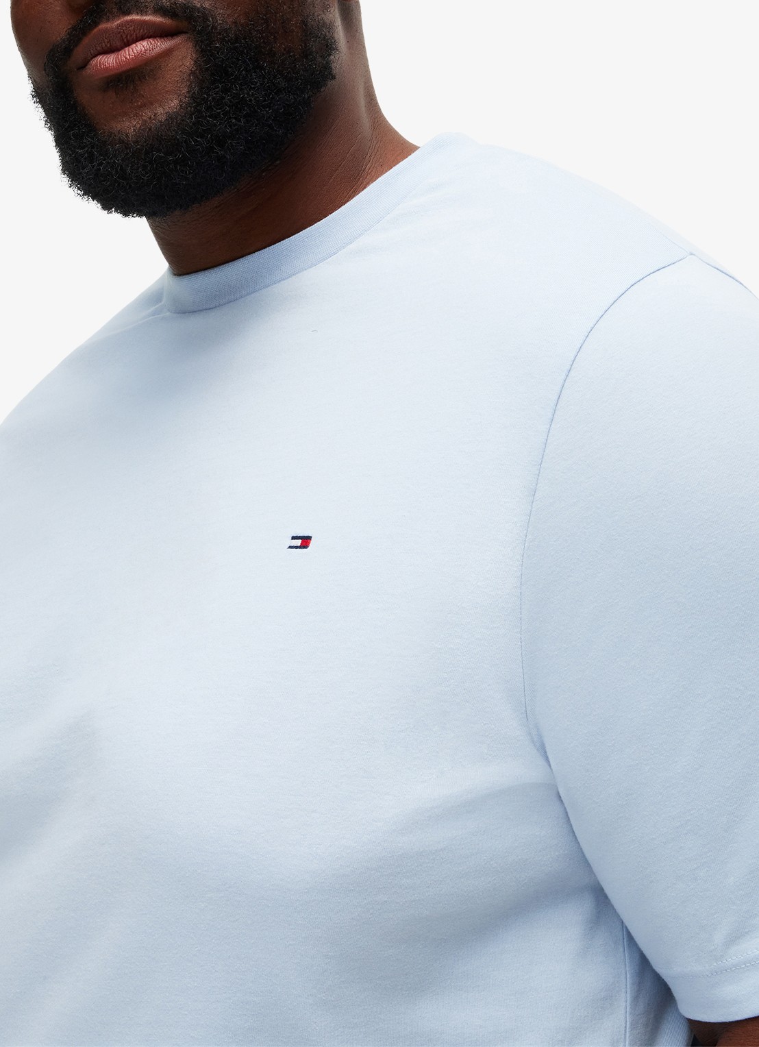 Tommy Hilfiger Essential T-shirt met ronde hals - detail 2 lichtblauw