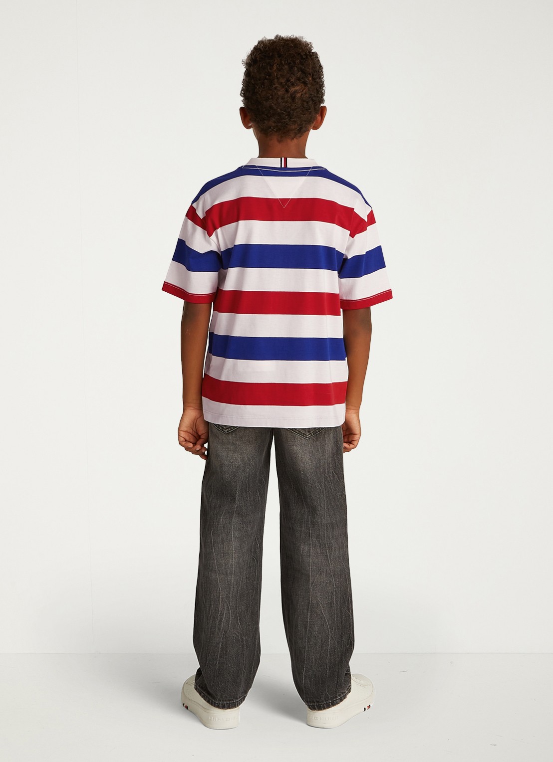 Tommy Hilfiger Essential T-shirt met streepprint - achterkant 3 rood
