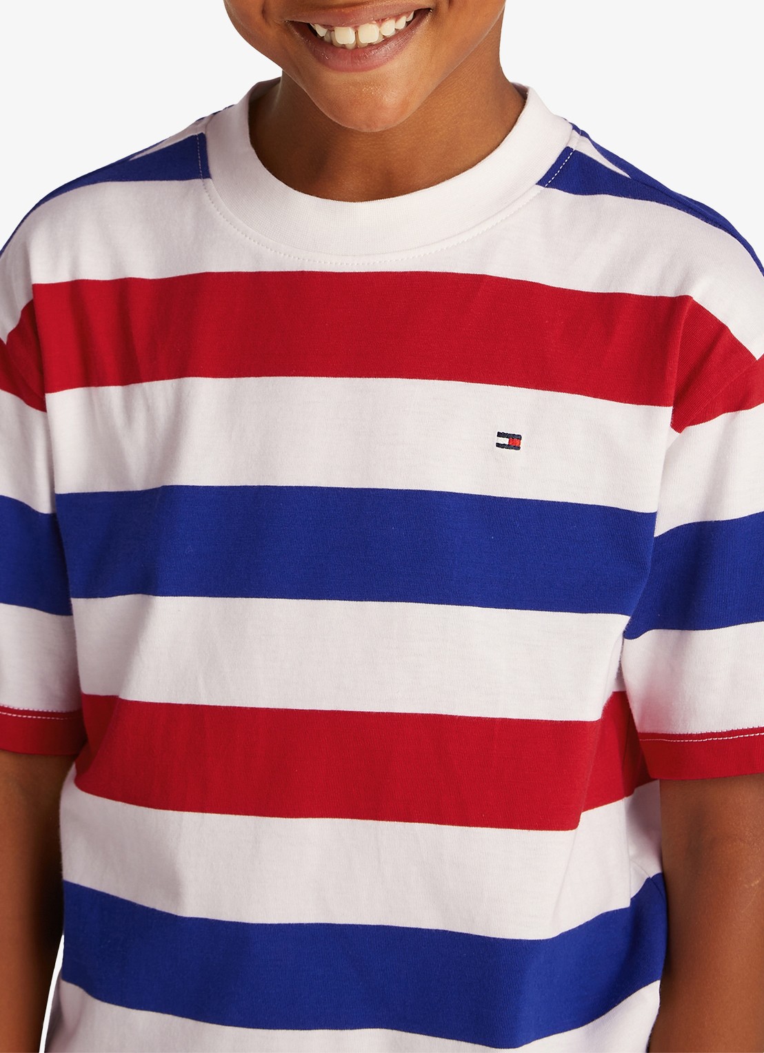 Tommy Hilfiger Essential T-shirt met streepprint - detail 4 rood