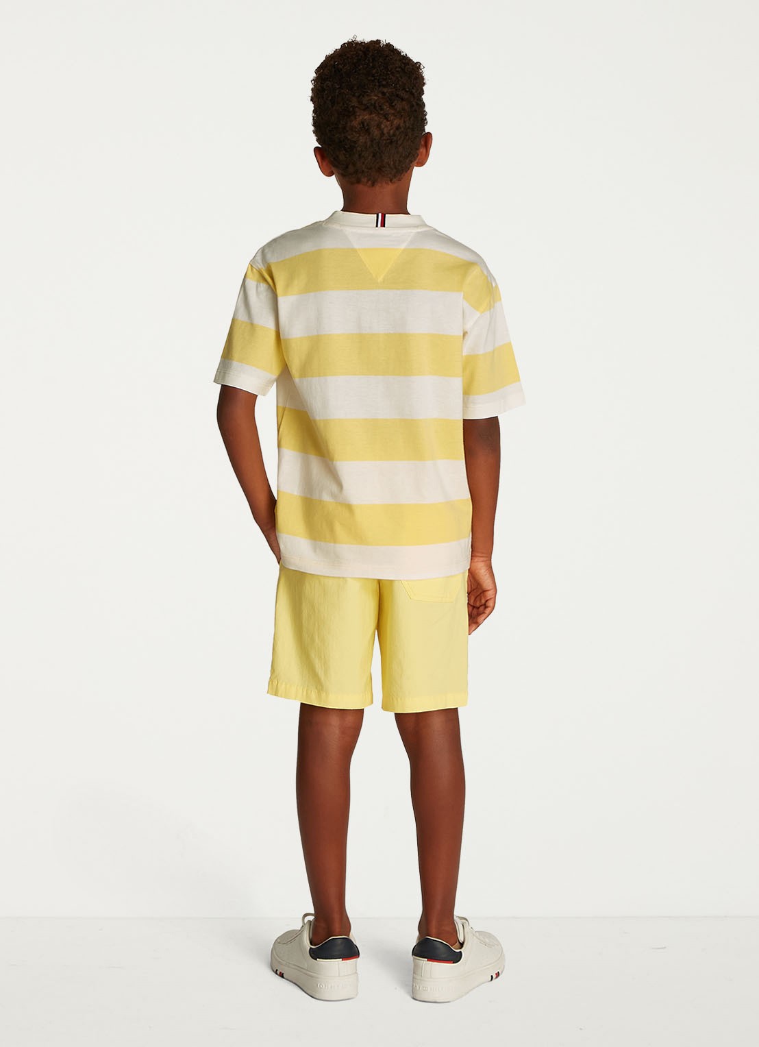 Tommy Hilfiger Essential T-shirt met streepprint - achterkant 3 geel