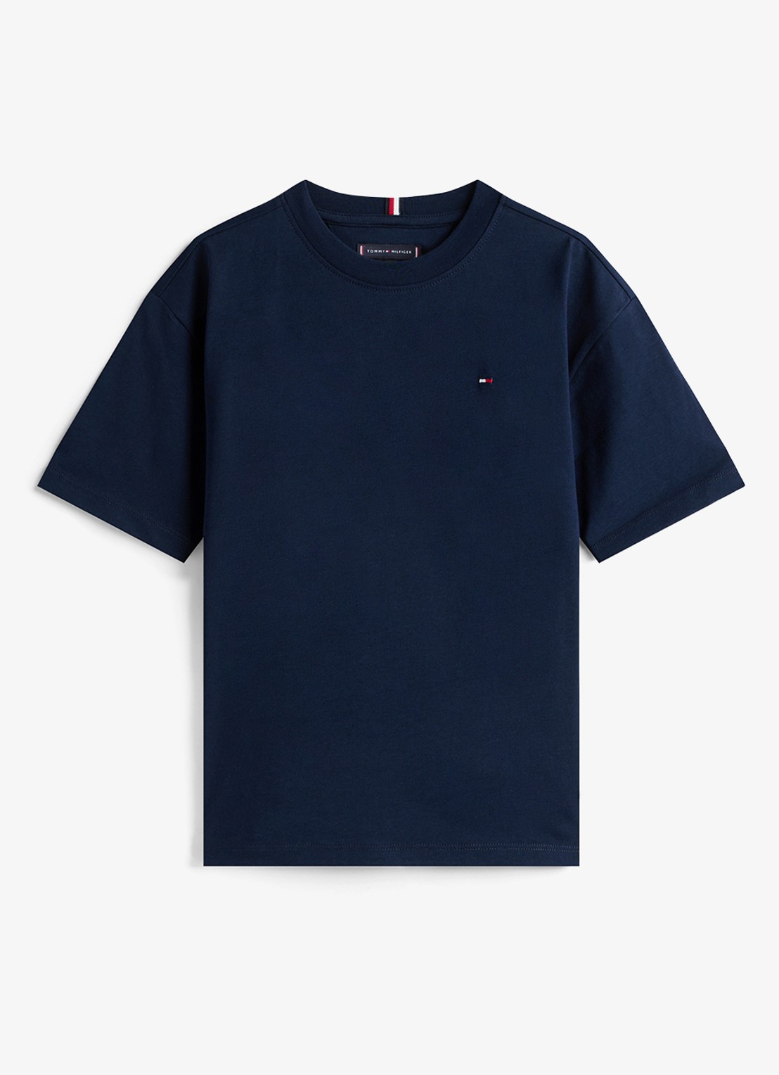 Tommy Hilfiger Essential T-shirt met streepprint - voorkant 2 dark night navy-c1g