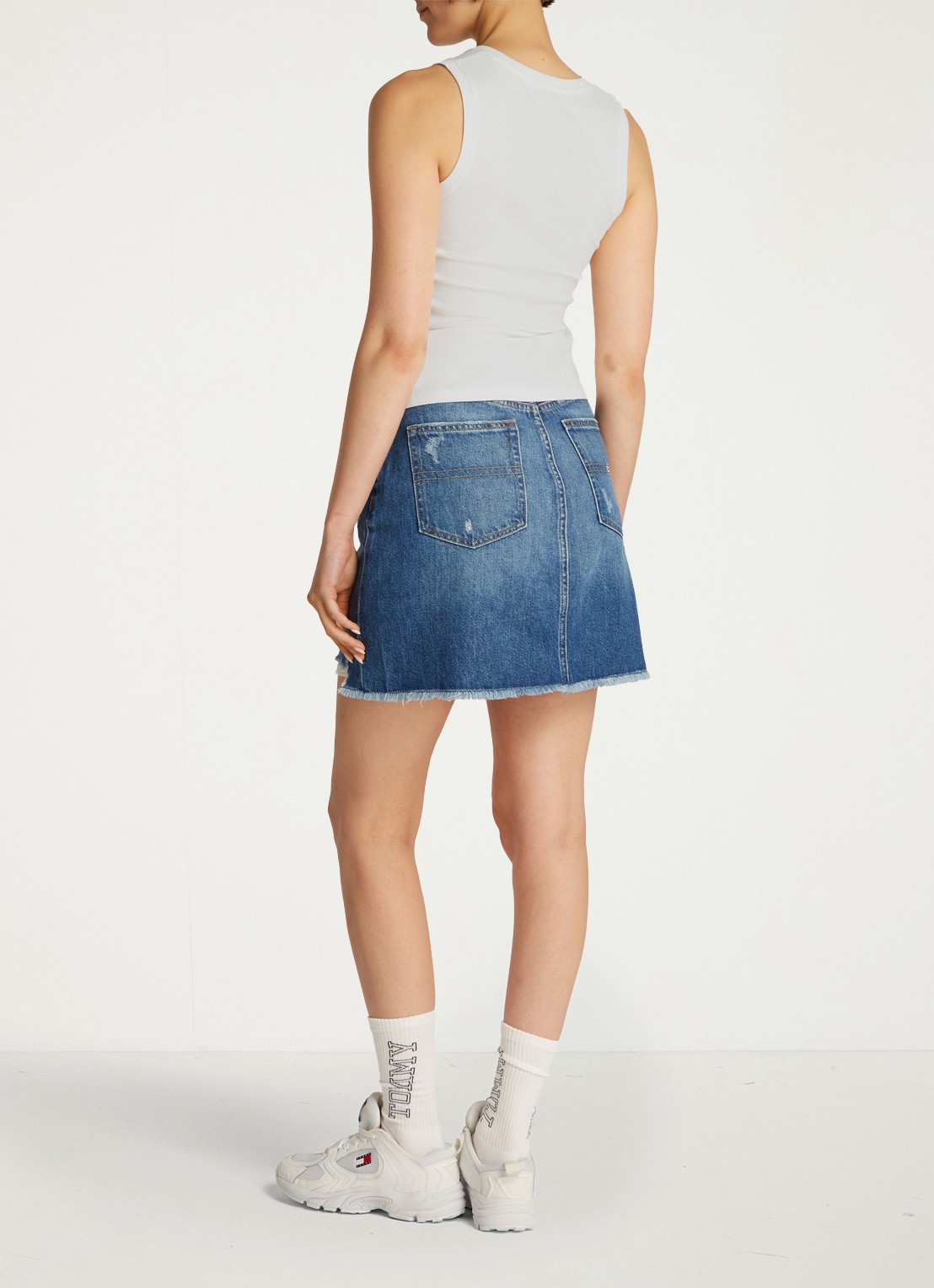 Tommy Hilfiger Essential tanktop met logo - achterkant wit