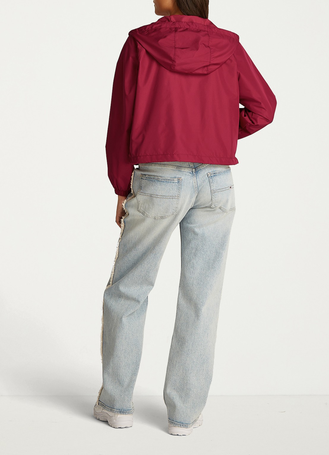 Tommy Hilfiger Essential windbreaker met steekzakken - achterkant 5 kersenrood