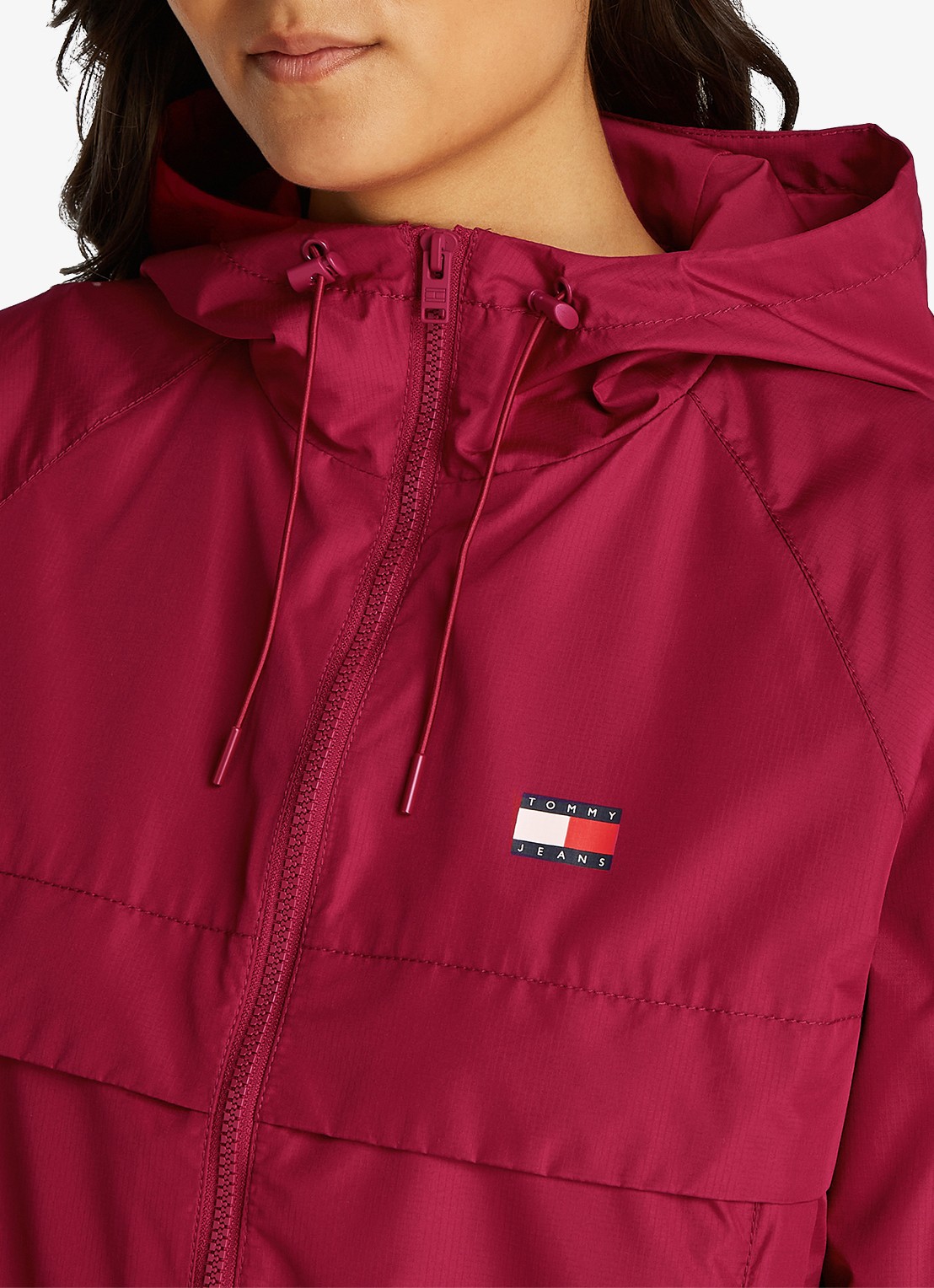 Tommy Hilfiger Essential windbreaker met steekzakken - detail 2 kersenrood