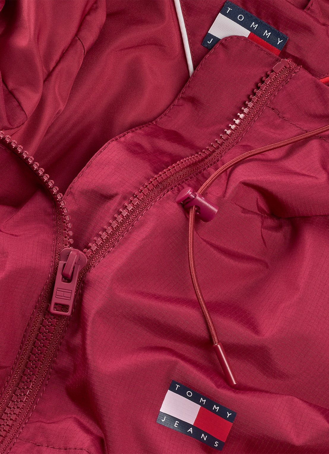 Tommy Hilfiger Essential windbreaker met steekzakken - detail 4 kersenrood