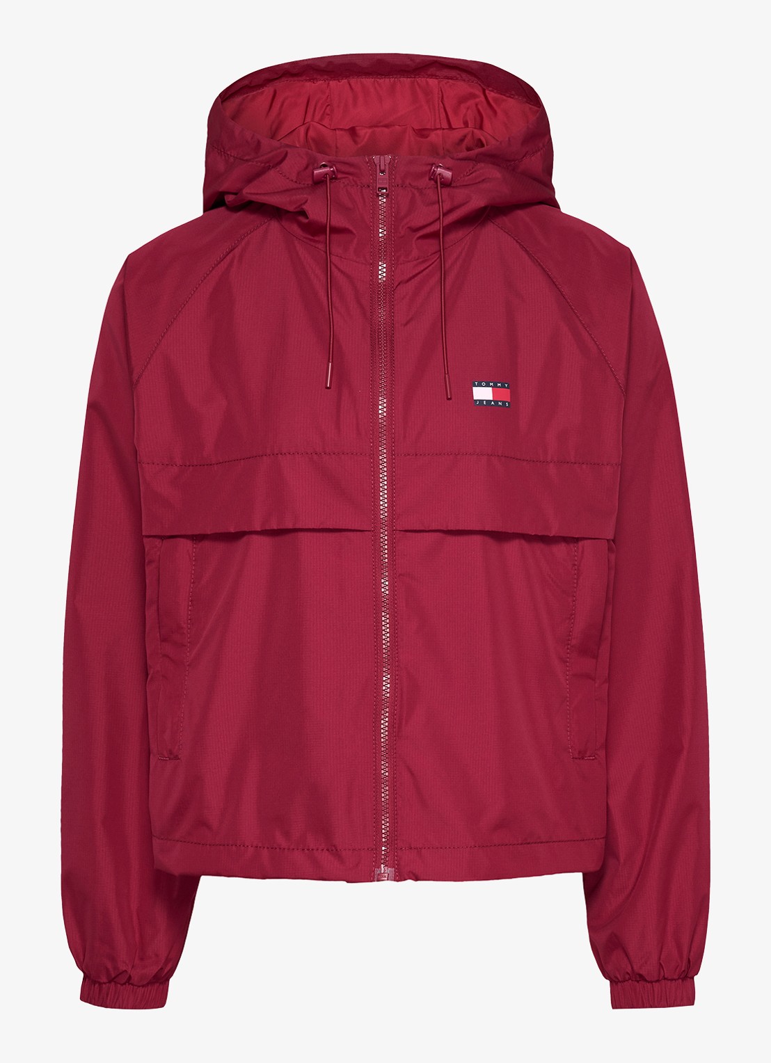 Tommy Hilfiger Essential windbreaker met steekzakken - voorkant 6 kersenrood