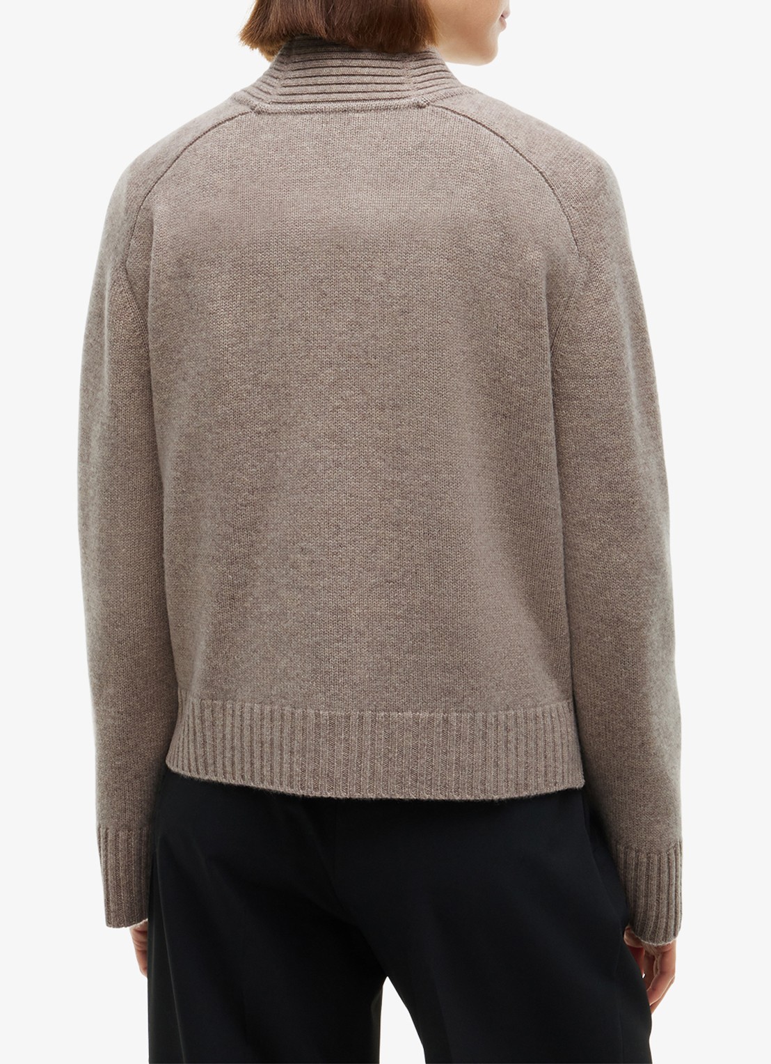 Tommy Hilfiger Fijngebreid vest in kasjmierblend  - achterkant zand