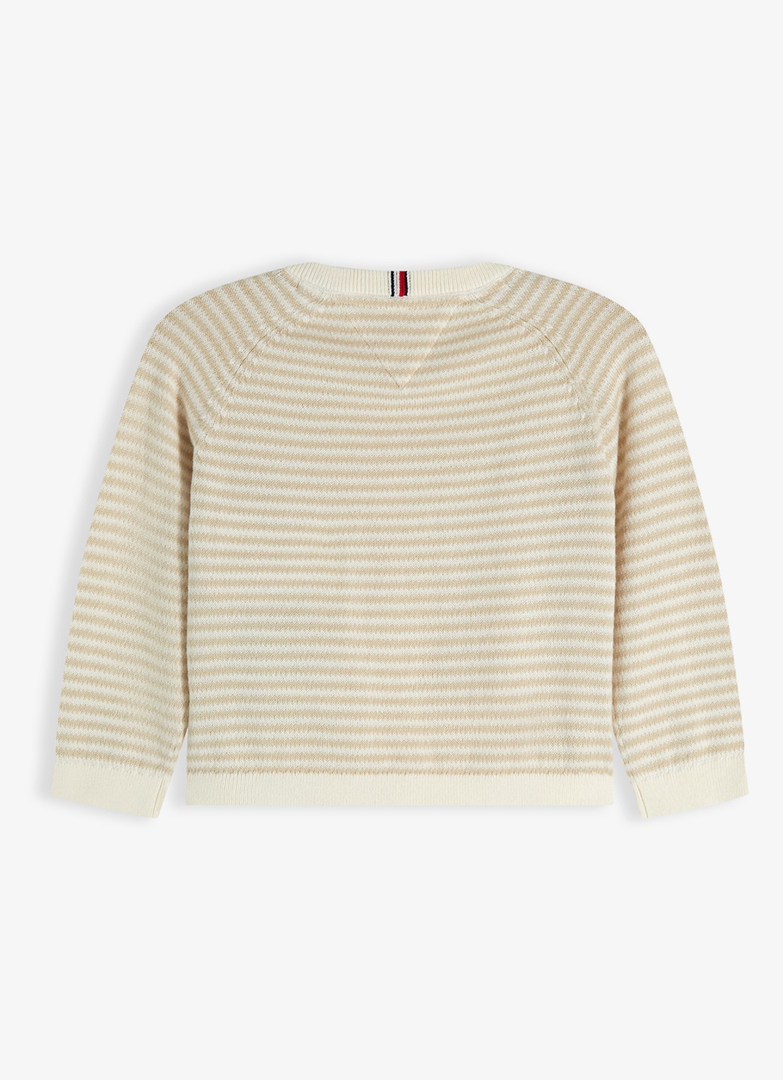 Tommy Hilfiger Fijngebreid vest met streepprint - achterkant 2 ivoor