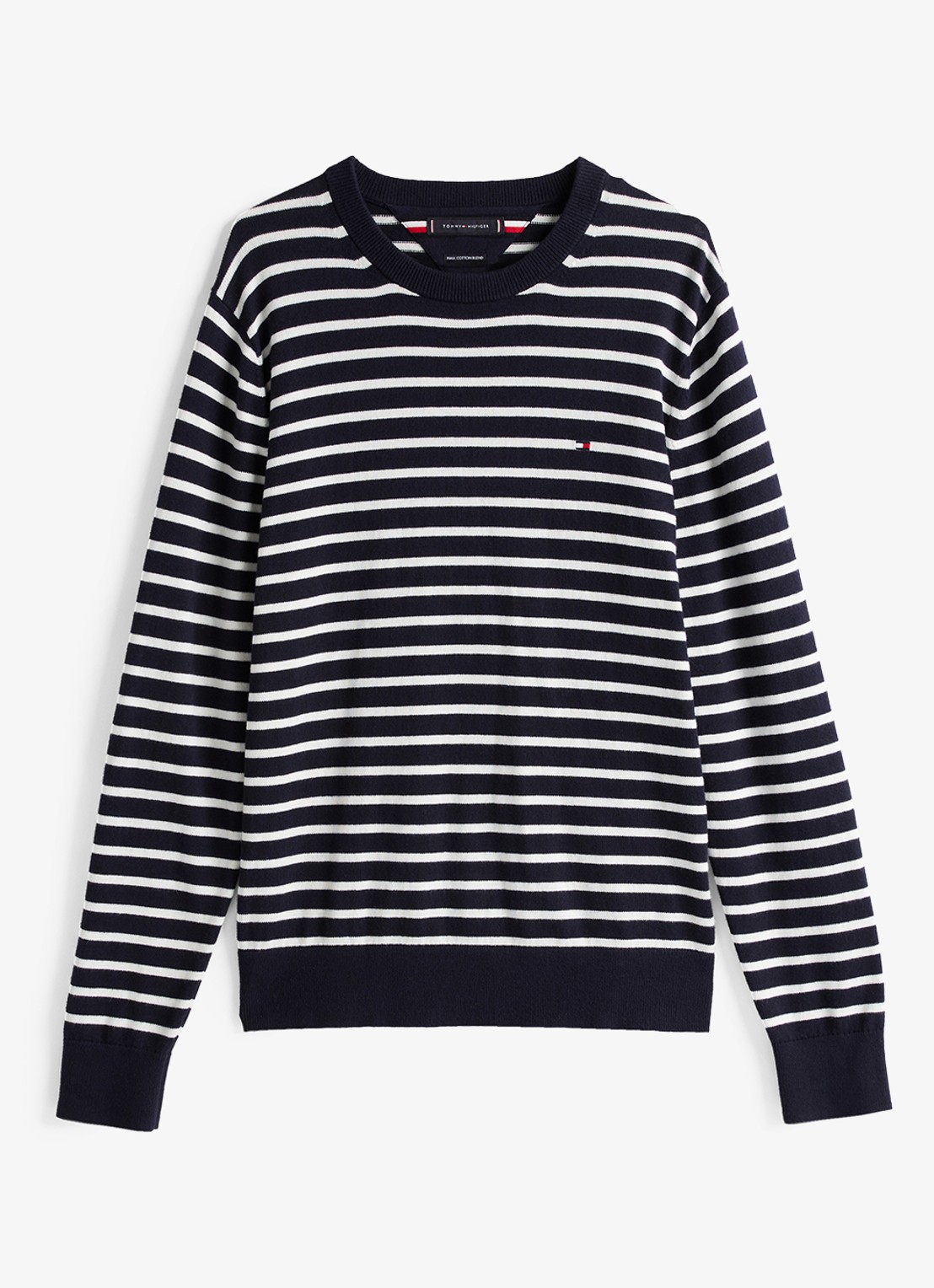 Tommy Hilfiger Fijngebreide pullover in kasjmierblend met logoborduring - voorkant 4 multicolor