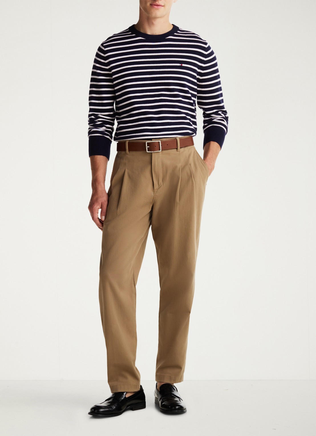Tommy Hilfiger Fijngebreide pullover in kasjmierblend met logoborduring - voorkant 5 multicolor