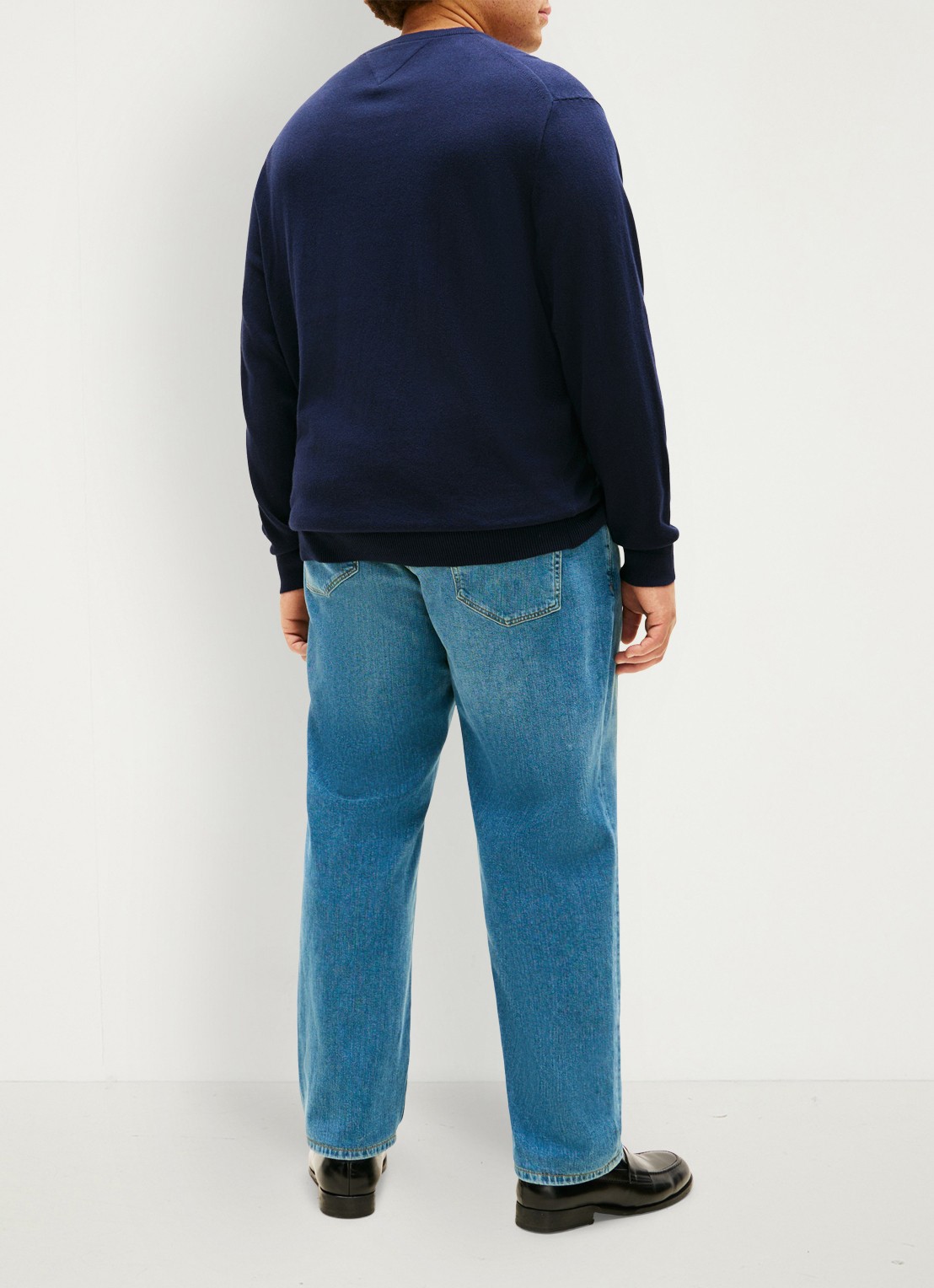 Tommy Hilfiger Fijngebreide pullover in kasjmierblend - achterkant 5 blauw