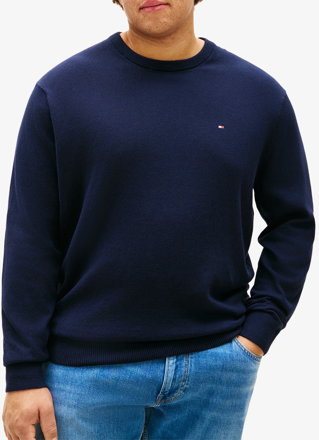 Tommy Hilfiger Fijngebreide pullover in kasjmierblend - detail 3 blauw