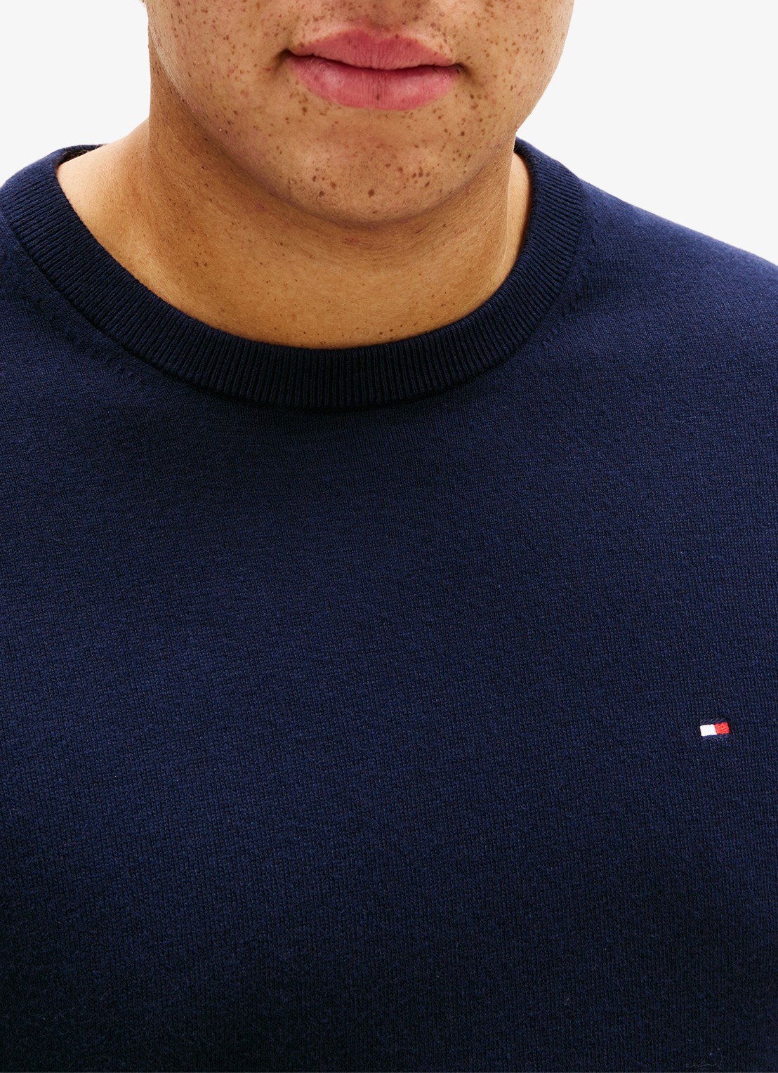 Tommy Hilfiger Fijngebreide pullover in kasjmierblend - detail 4 blauw