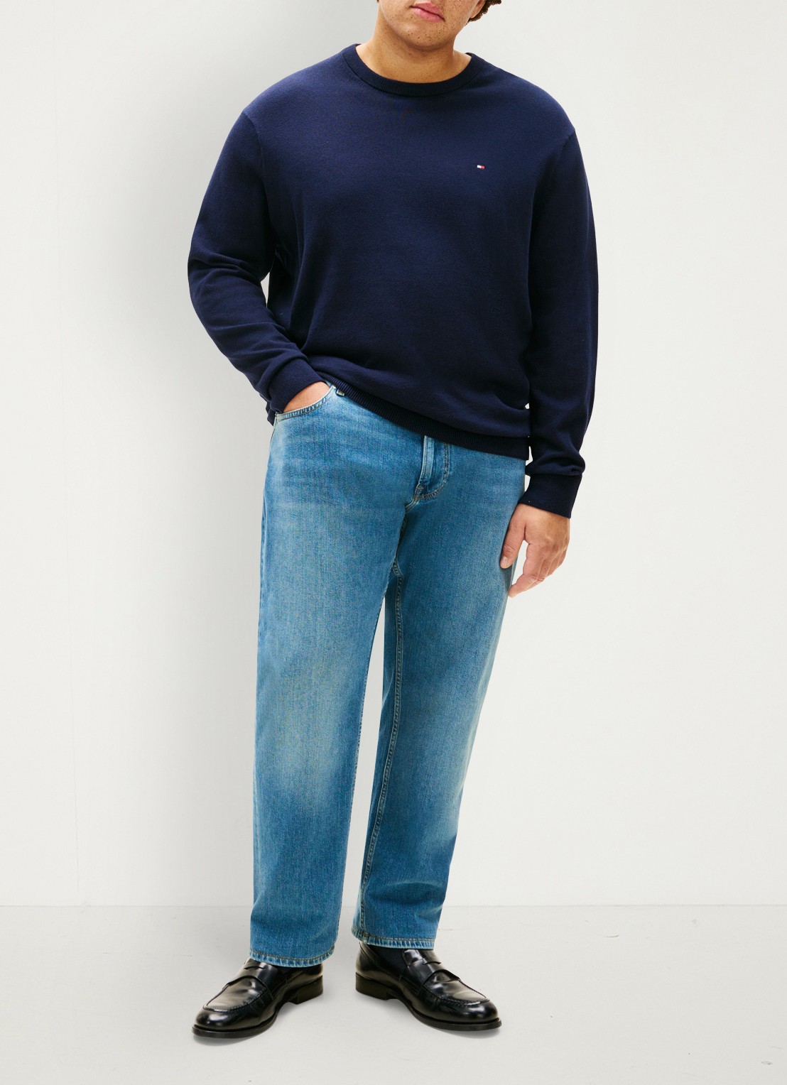 Tommy Hilfiger Fijngebreide pullover in kasjmierblend - voorkant 2 blauw
