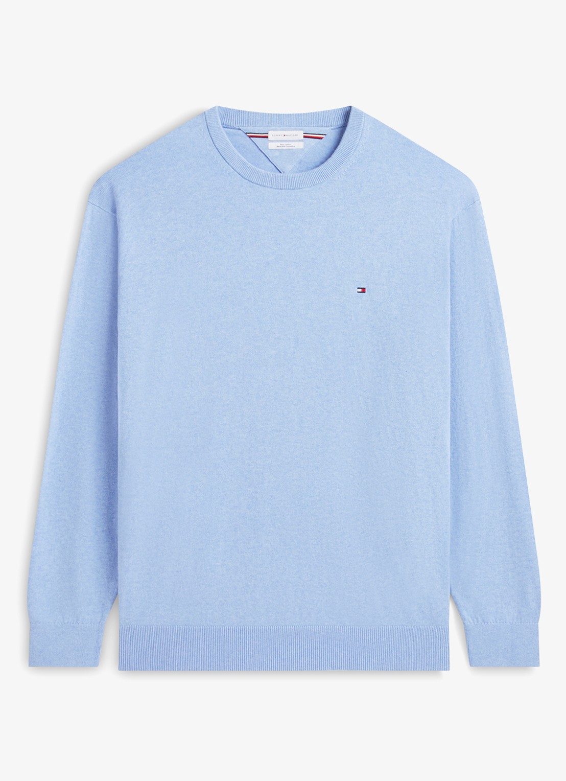 Tommy Hilfiger Fijngebreide pullover in kasjmierblend - voorkant lichtblauw