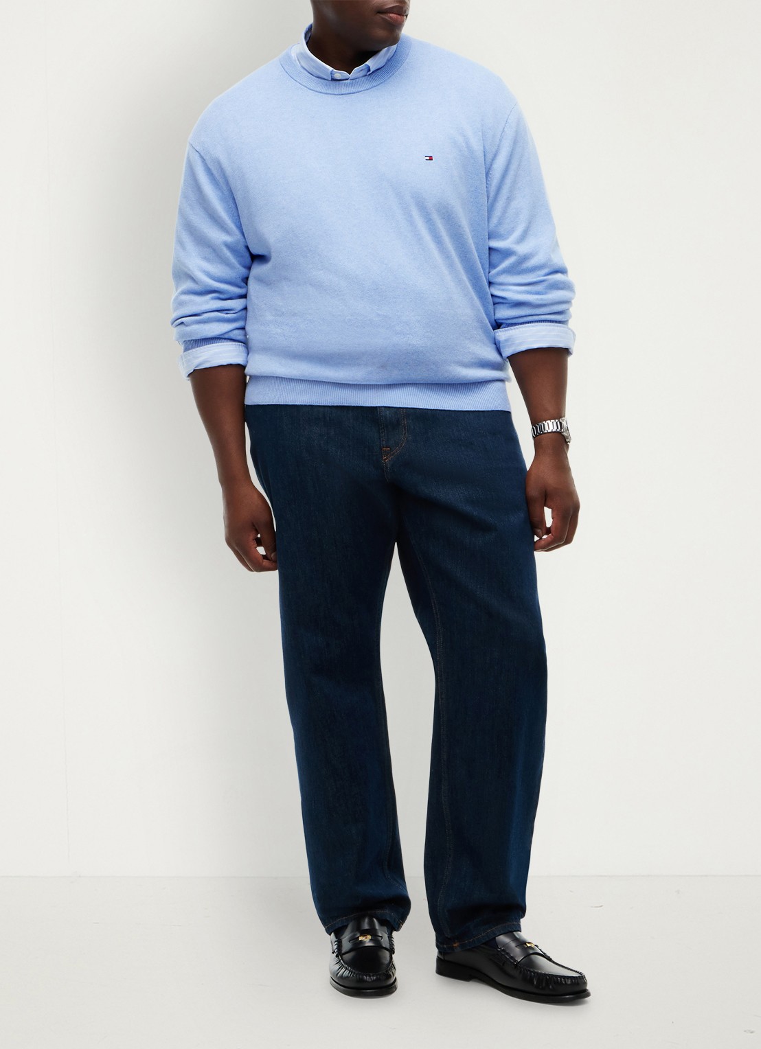 Tommy Hilfiger Fijngebreide pullover in kasjmierblend - voorkant 2 lichtblauw