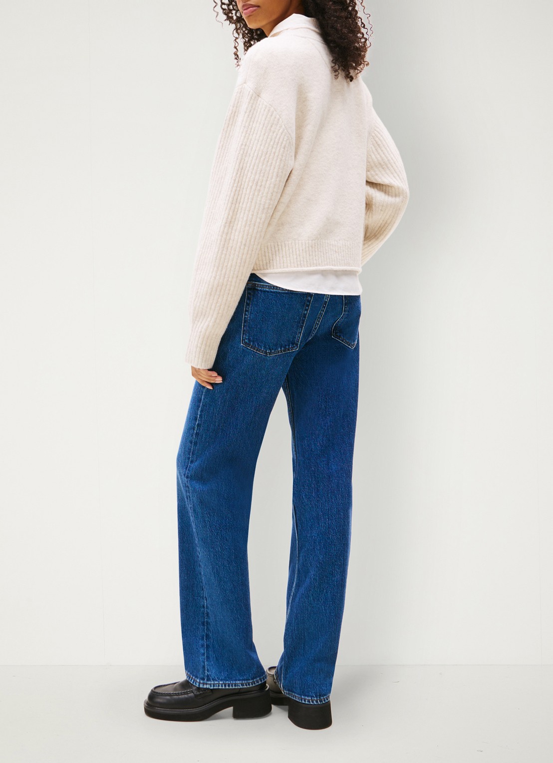 Tommy Hilfiger Fijngebreide pullover met ingebreid patroon - achterkant gebroken wit