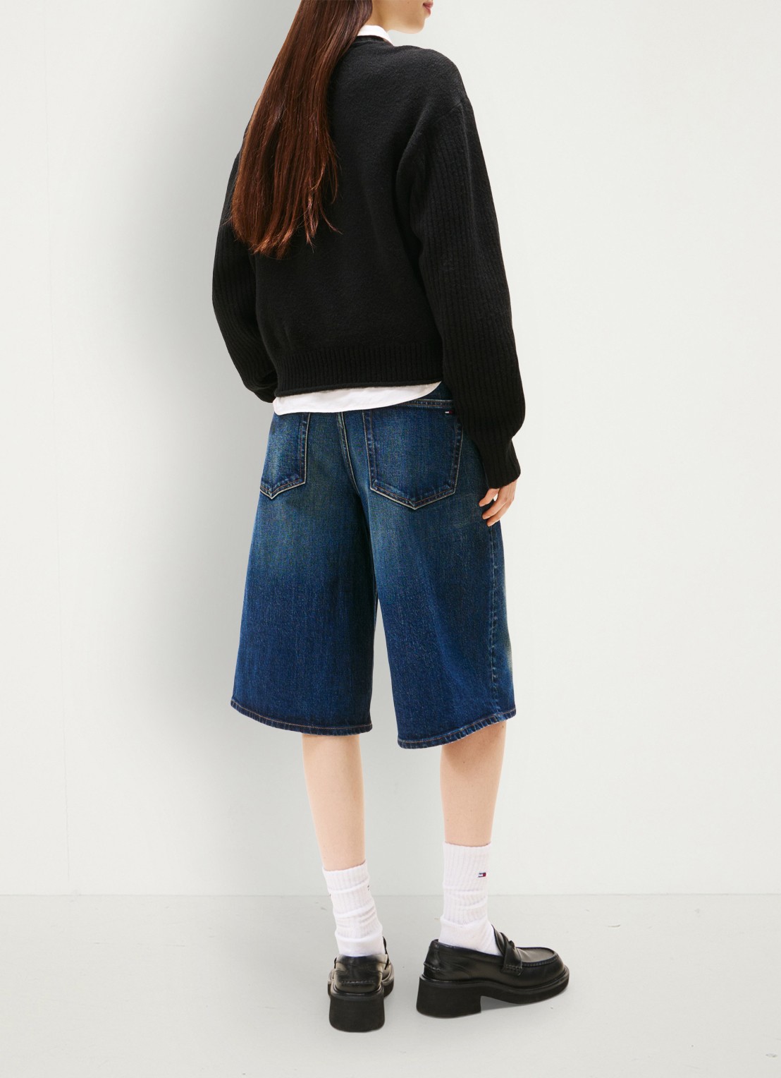 Tommy Hilfiger Fijngebreide pullover met ingebreid patroon - achterkant 3 zwart