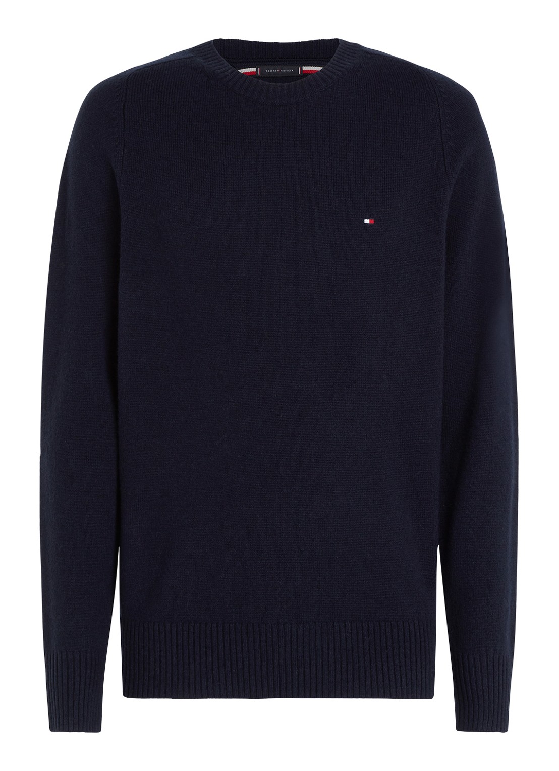Tommy Hilfiger Fijngebreide pullover van lamswol - voorkant 3 blauw